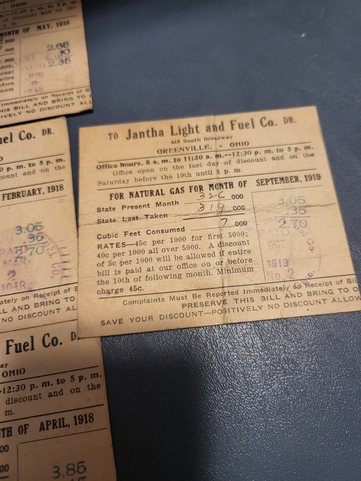 9 Postcard Billing 1914 - 1919 Cancelled Postage and Messages of Pres Wilson*