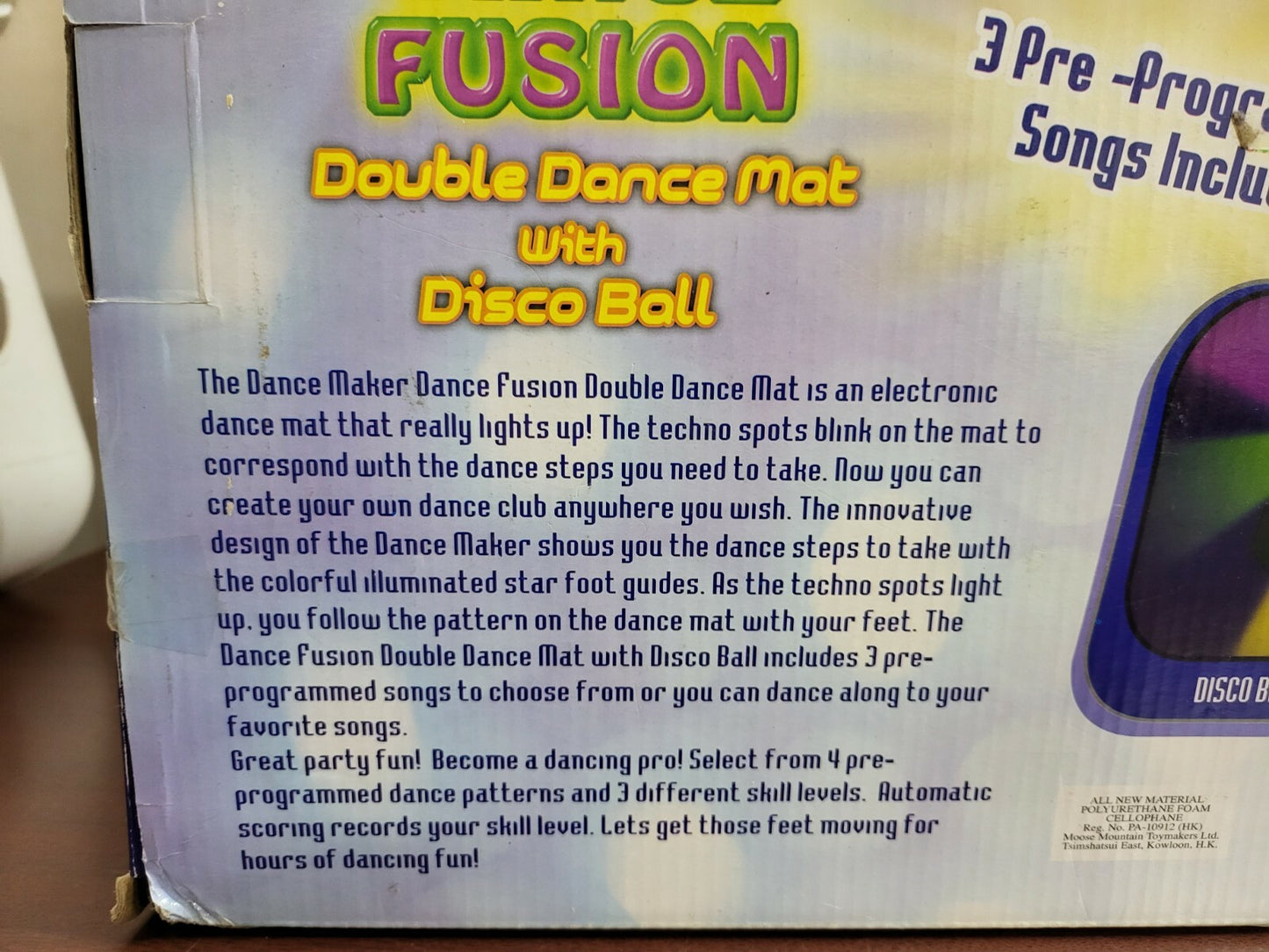 Dance Fusion Electronic Double Dance Mat Game 62x31" Lights / Disco Ball BNI