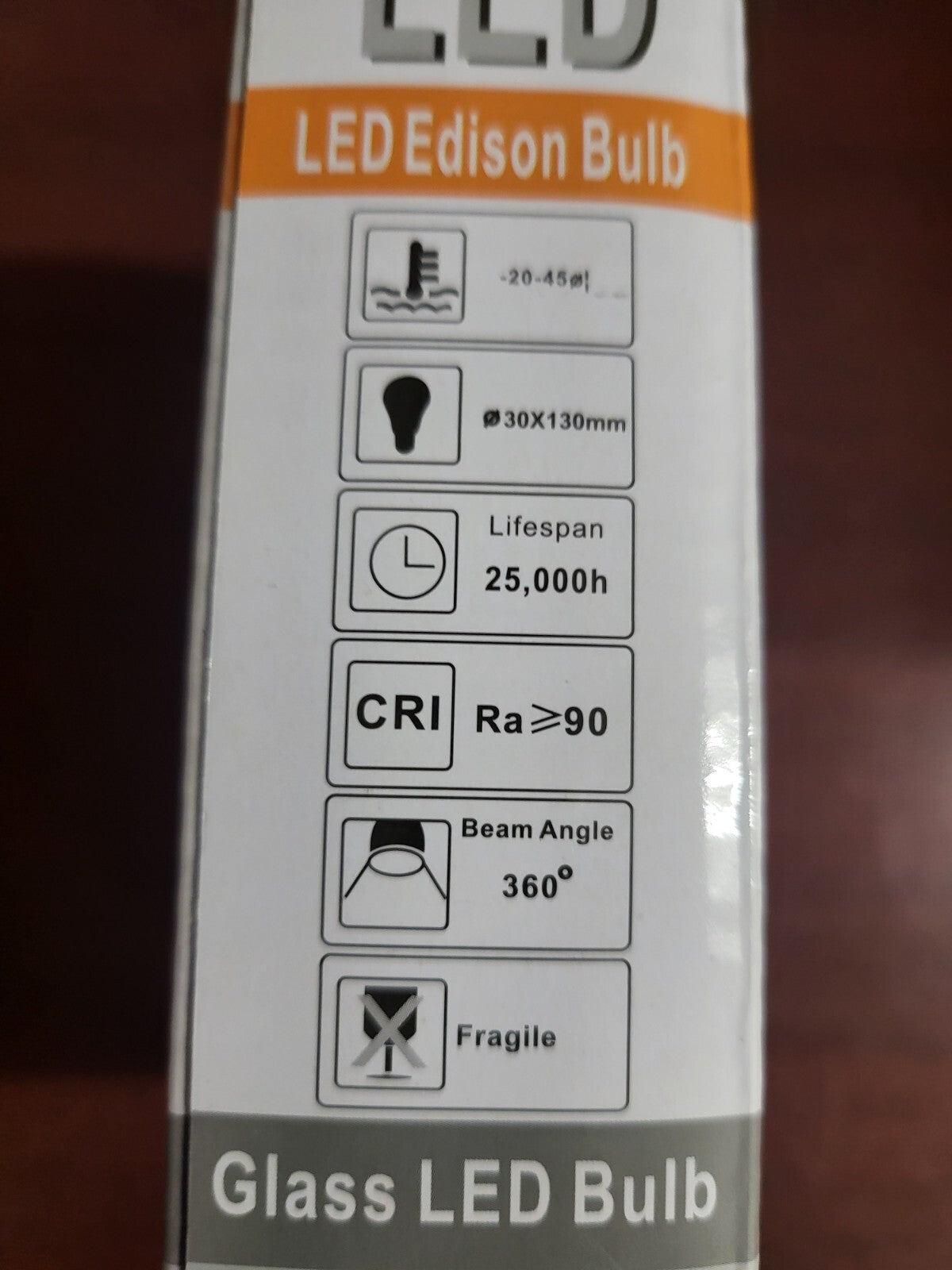 3 Glass LED Edison Bulb T10 T30 ~5 x 1.25" bulb