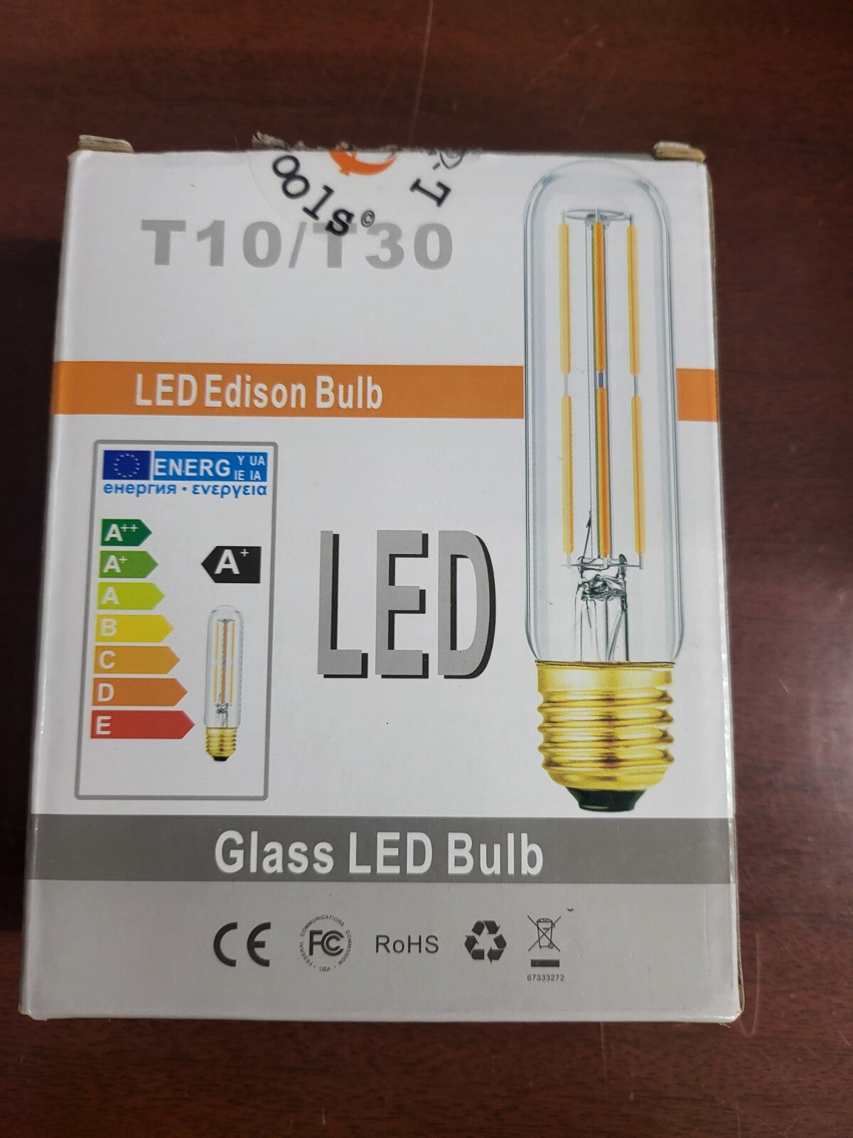 3 Glass LED Edison Bulb T10 T30 ~5 x 1.25" bulb