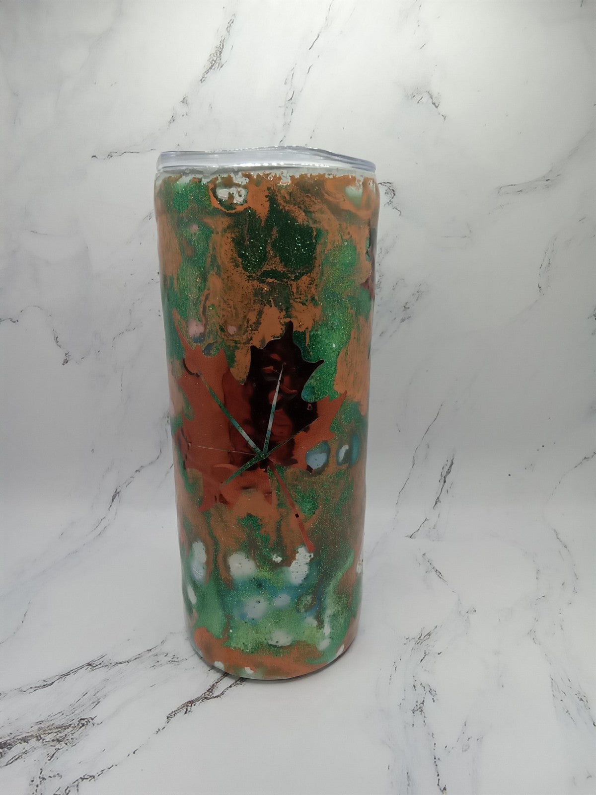 18 Oz Fall Leaf Tumbler Handmade Epoxy Coated