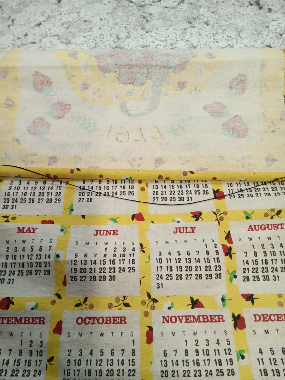 1977 Strawberry Designed Roll Up Wall Calendar
