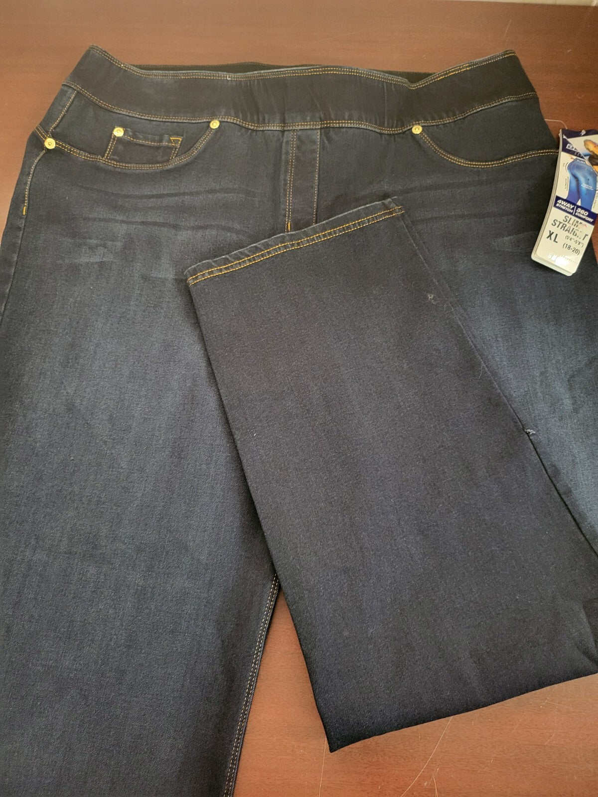 Ladies Blue Jeans Dark Nygard Luxe Denim Slims size 18 - 20 XL Short Slim Strai