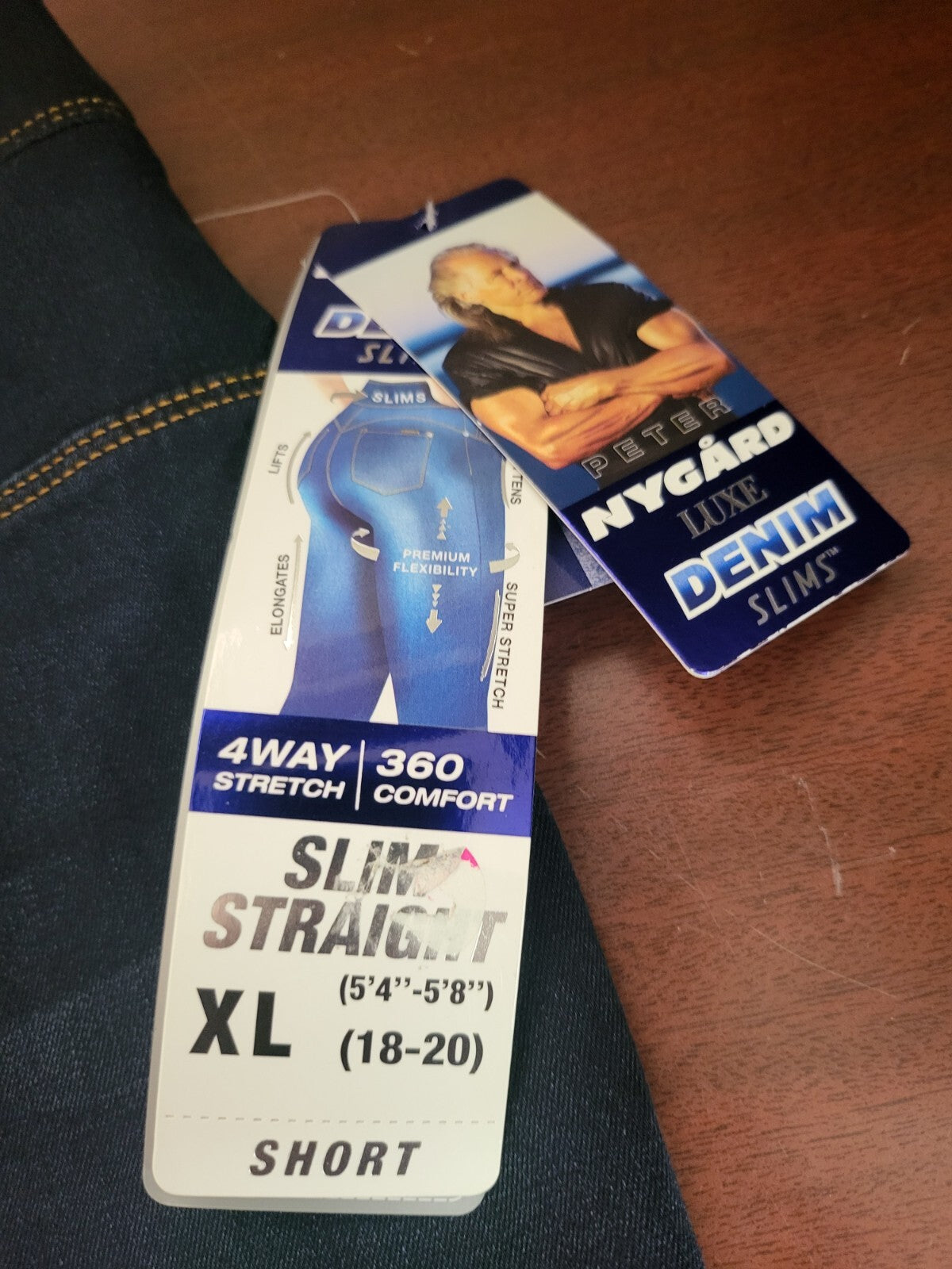 Ladies Blue Jeans Dark Nygard Luxe Denim Slims size 18 - 20 XL Short Slim Strai