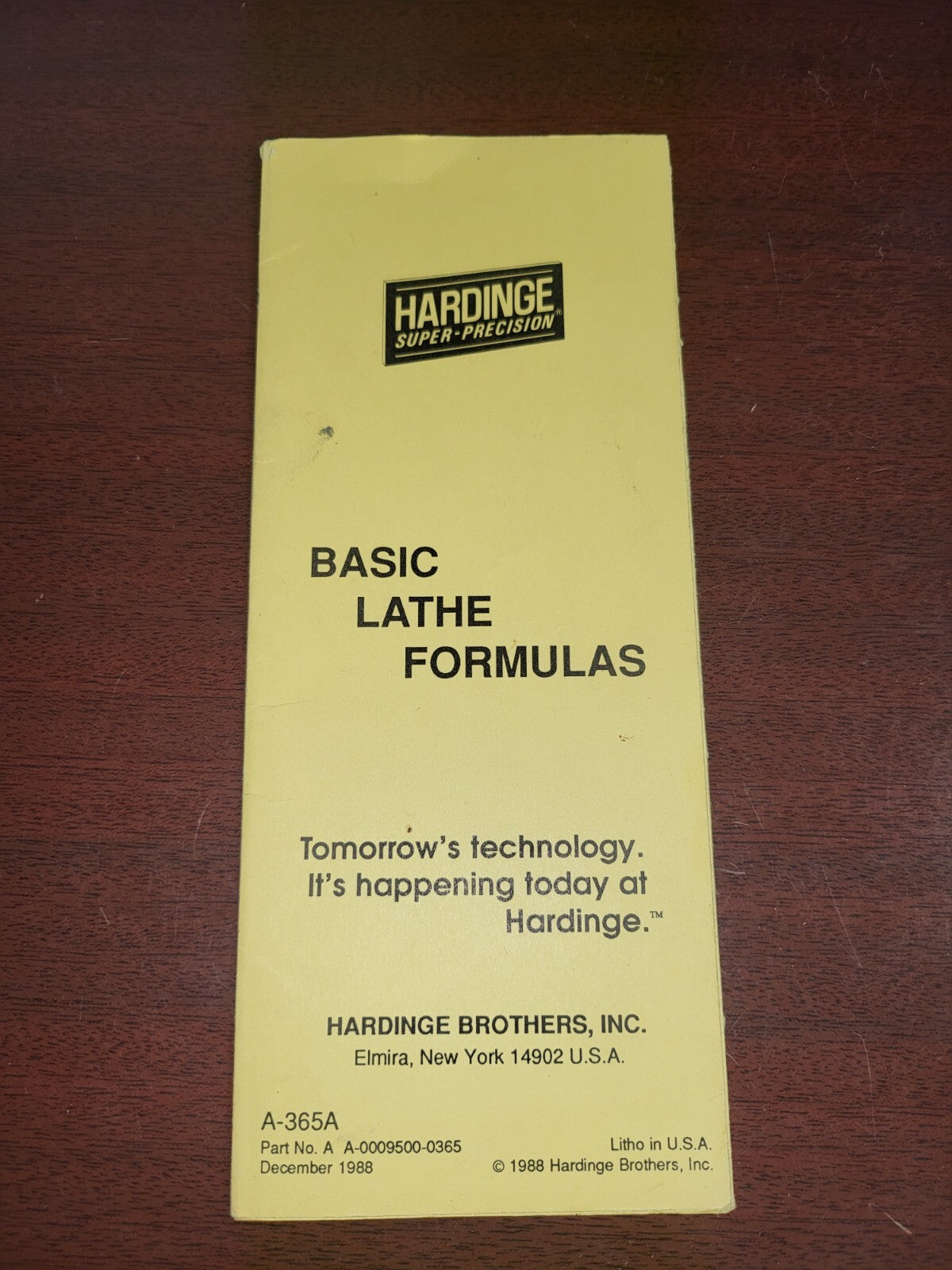 Book Hardridge Basic Lathe Formulas Pocket Reference #2646