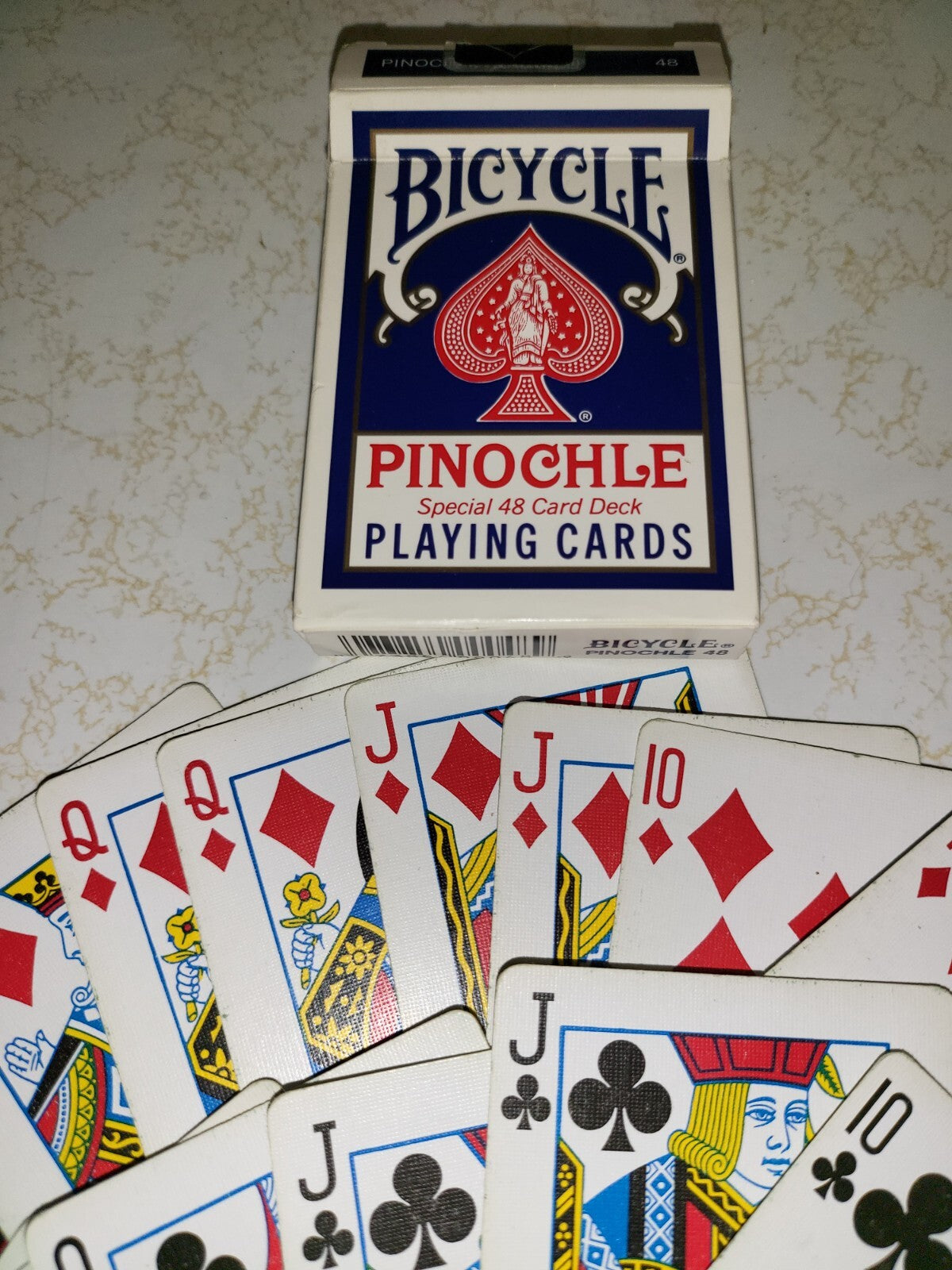 Playing Cards Bicycle Pinochle Deck in Box - COMPLETE 48 Card Deck