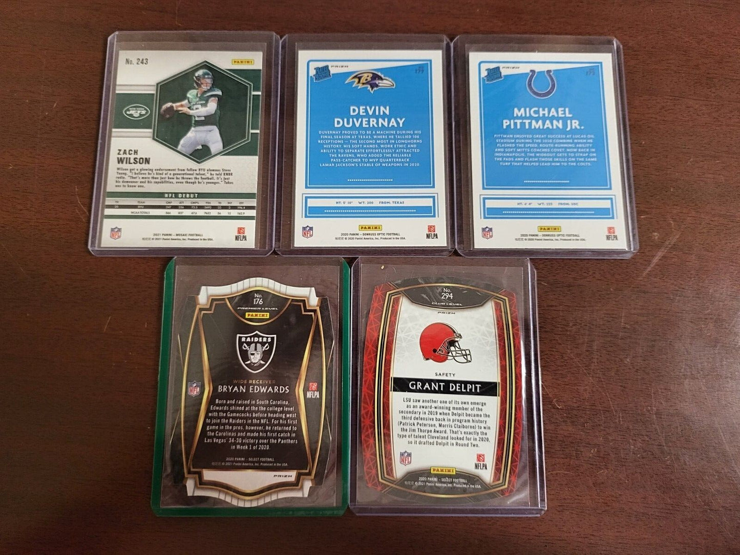 NFL Football Trading Card Lot of 5 Panini Don Russ *sleeved - see description