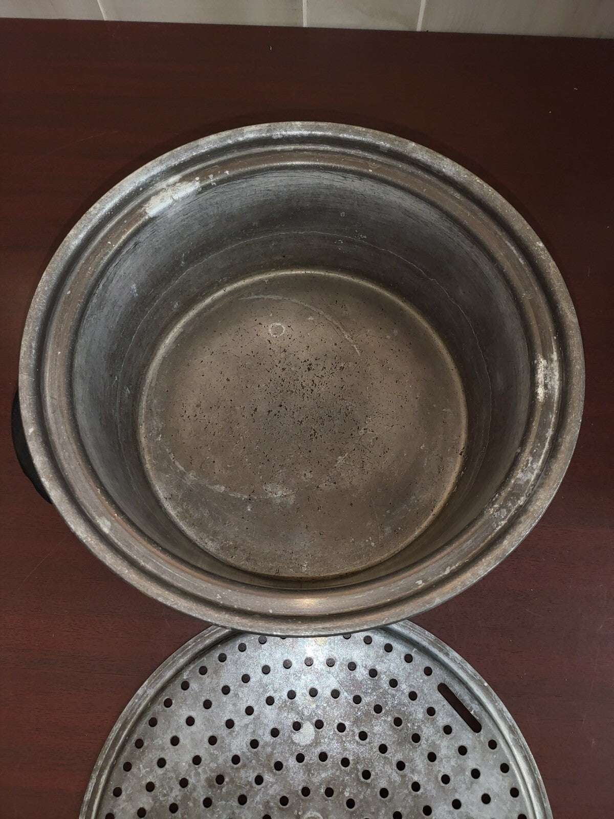 Vintage Wear-Ever Aluminum Pan Dutch Oven Pot 1294 & Steamer Insert 11 x 4.5"