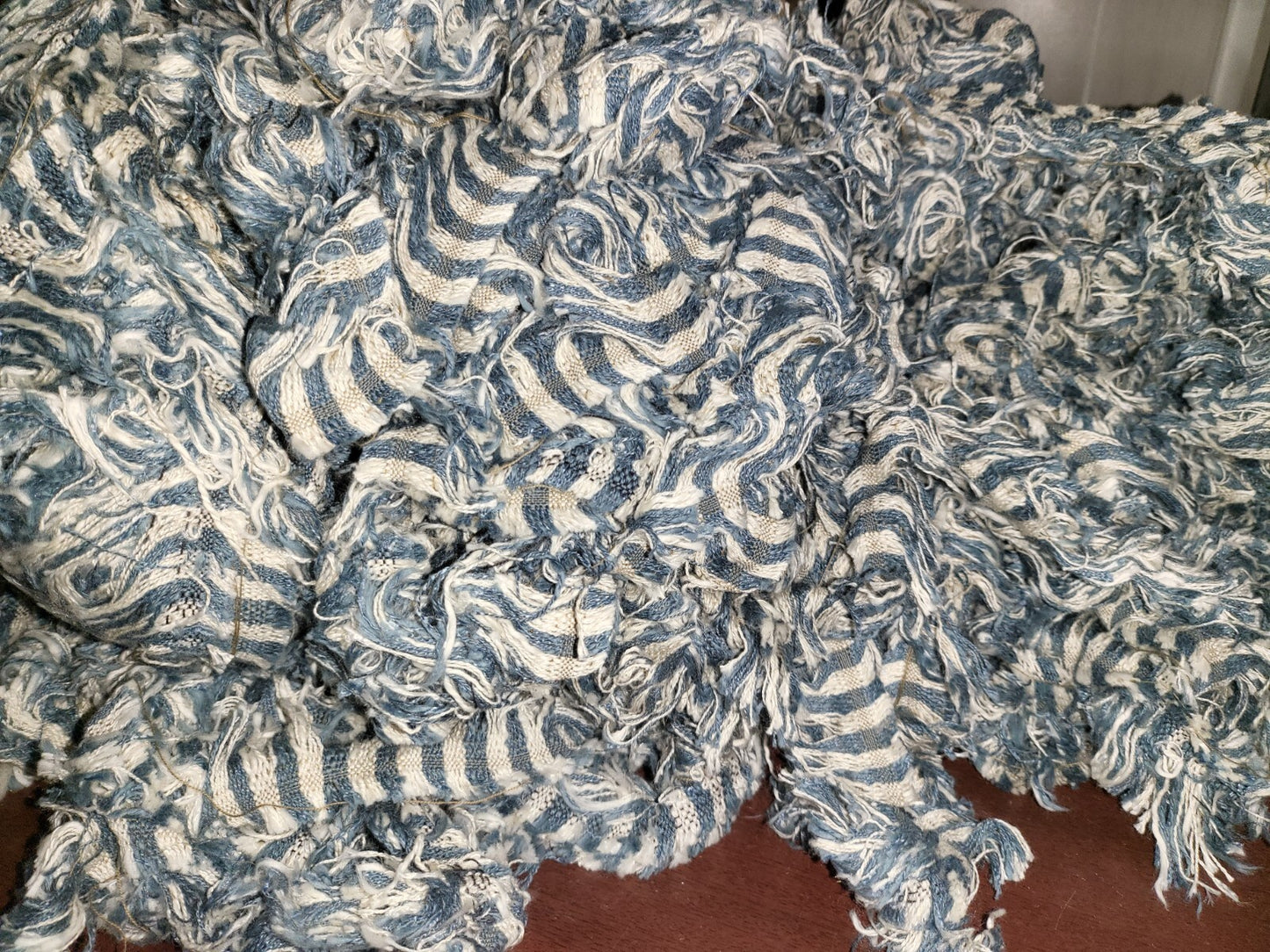 5 lb Tassle Fringe Material Ribbon 1.5" Trim Sewing Fabric Blue & White Stripe