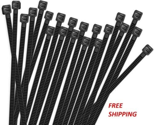 400 Cable Ties Black Zip Strips 8" NIP Durable Nylon Weather Resistant