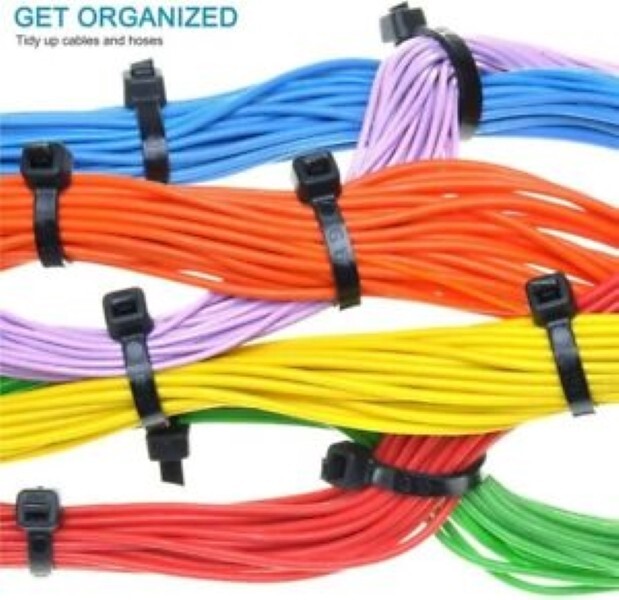 400 Cable Ties Black Zip Strips 8" NIP Durable Nylon Weather Resistant