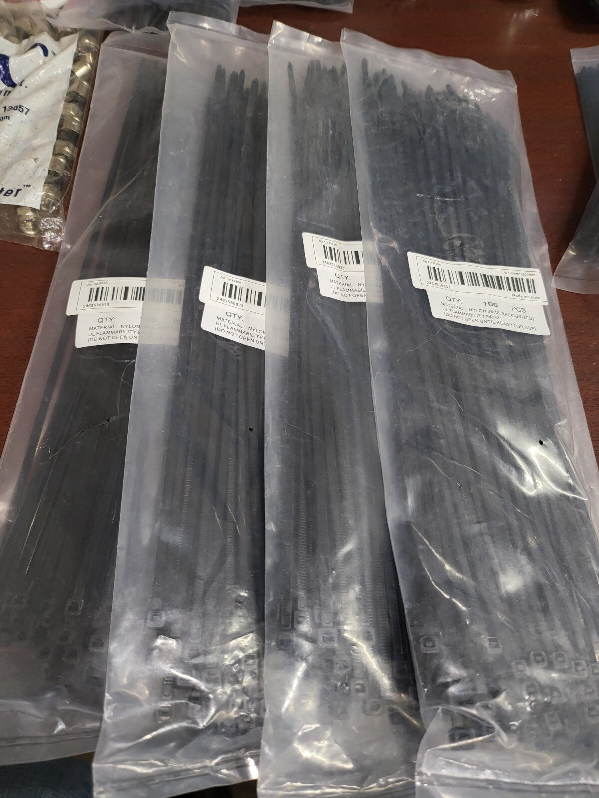 400 Cable Ties Black Zip Strips 12" NIP Durable Nylon Weather Resistant