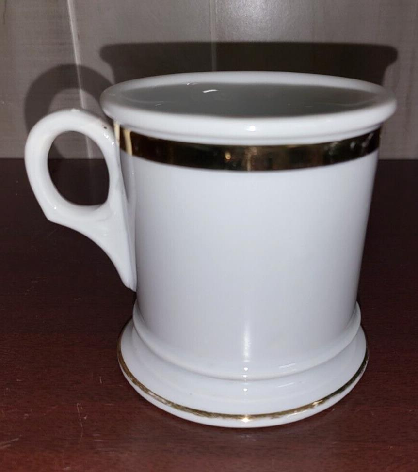 Coffee Mug Cup Made In Germany 3.75H x 3.5"W White Ceramic with Gold Trim
