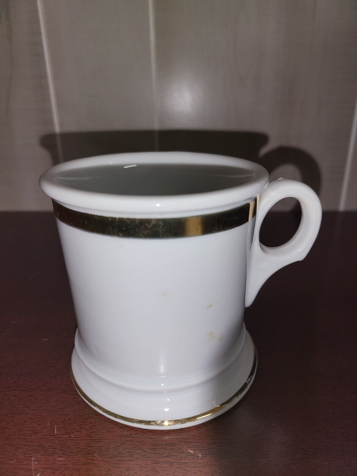 Coffee Mug Cup Made In Germany 3.75H x 3.5"W White Ceramic with Gold Trim