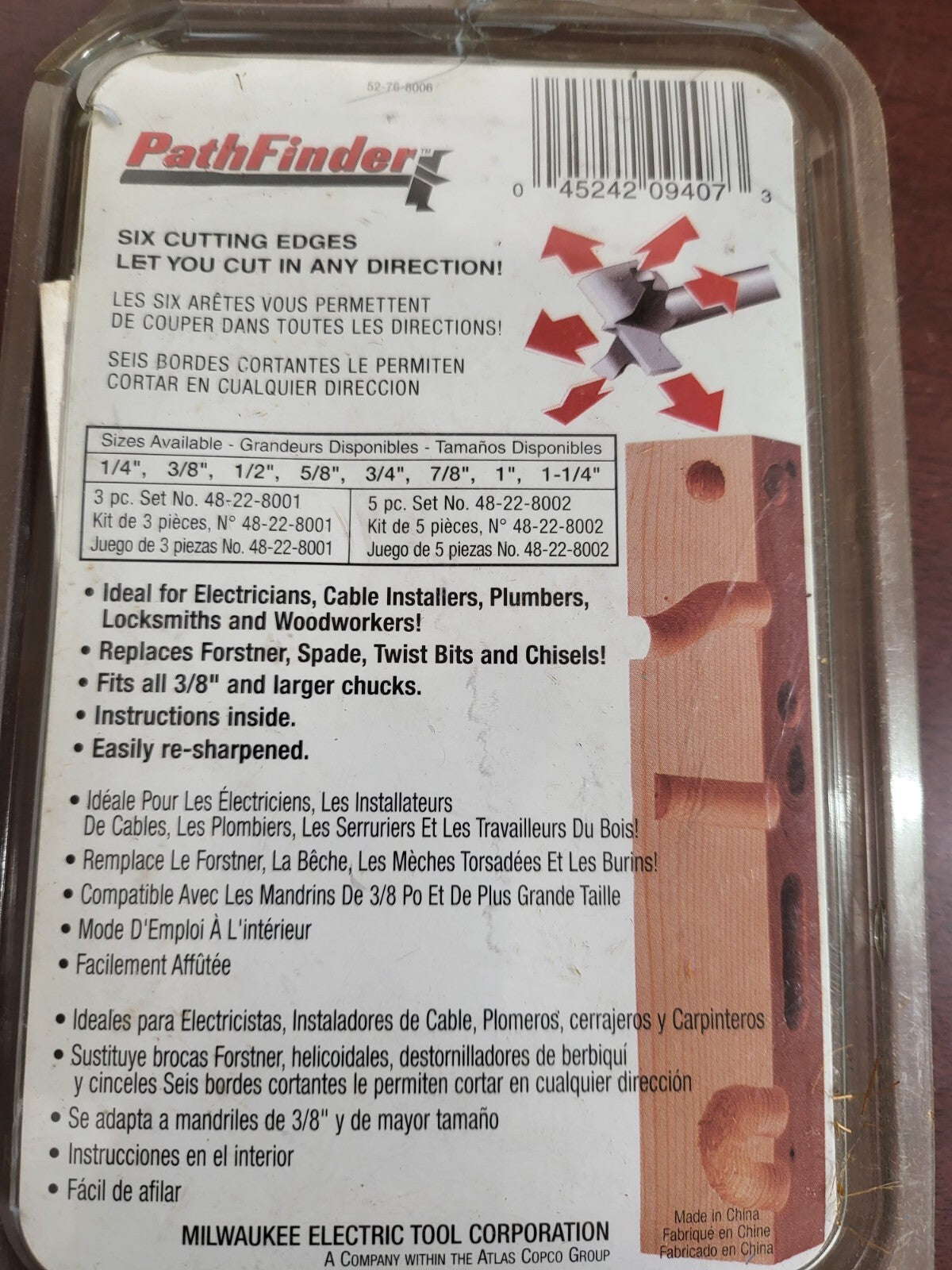 Milwaukee 1" Pathfinder Hole Saw Drill Bit Cuts up to 90° Damaged Package