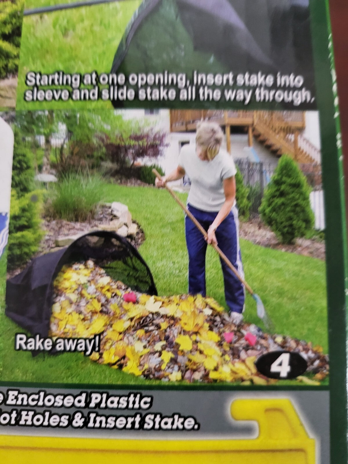 Stake 'N Rake Hands Free Reusable Lawn & Leaf Bag 40 Gallon Size / Polytuf Tarps
