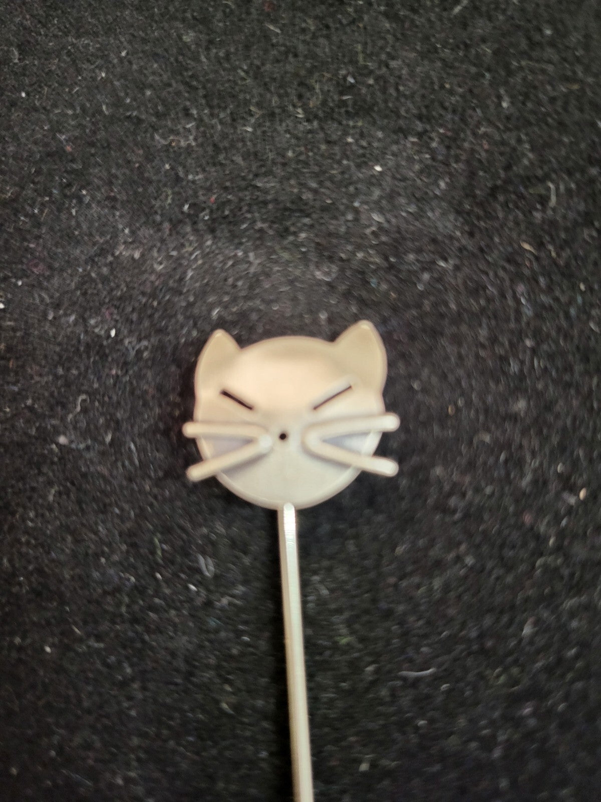 Beau Sterling Silver Cat Stick Pin 1/2" cute face 3" stick Jewelry