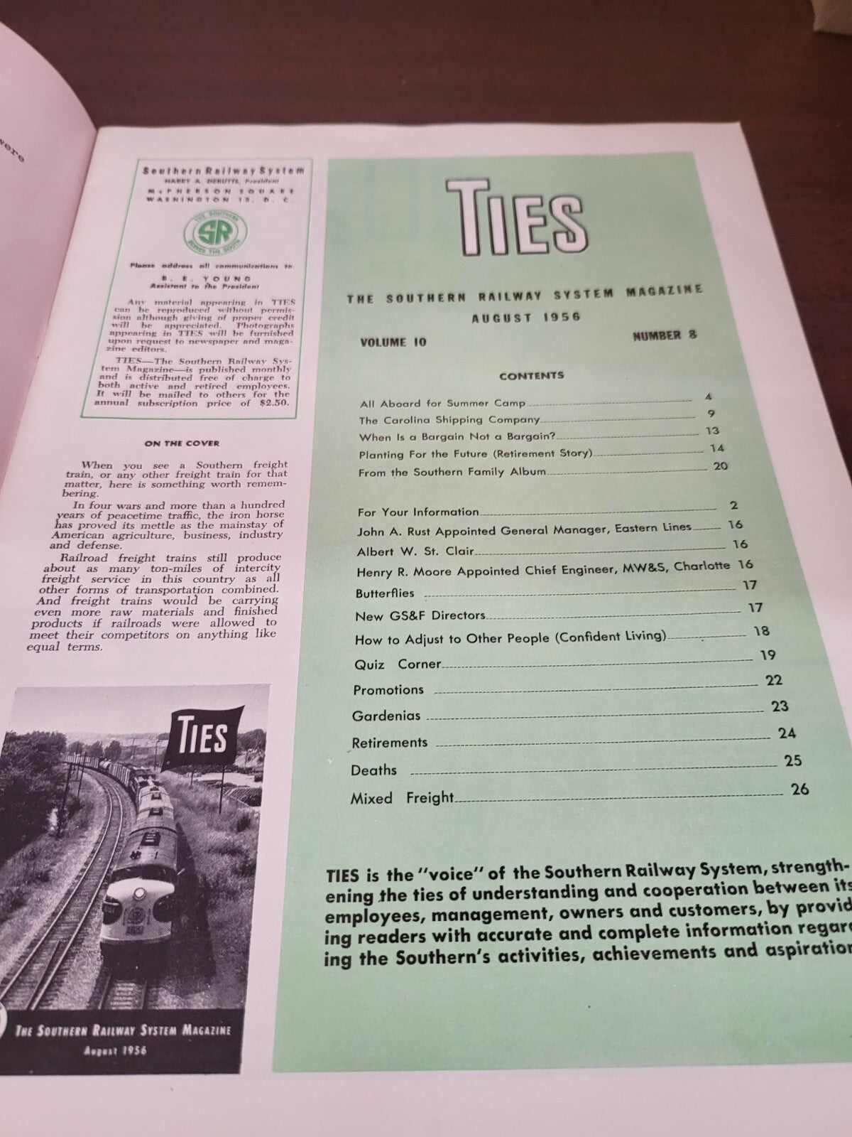 TIES The Southern Railway System Magazine August 1956