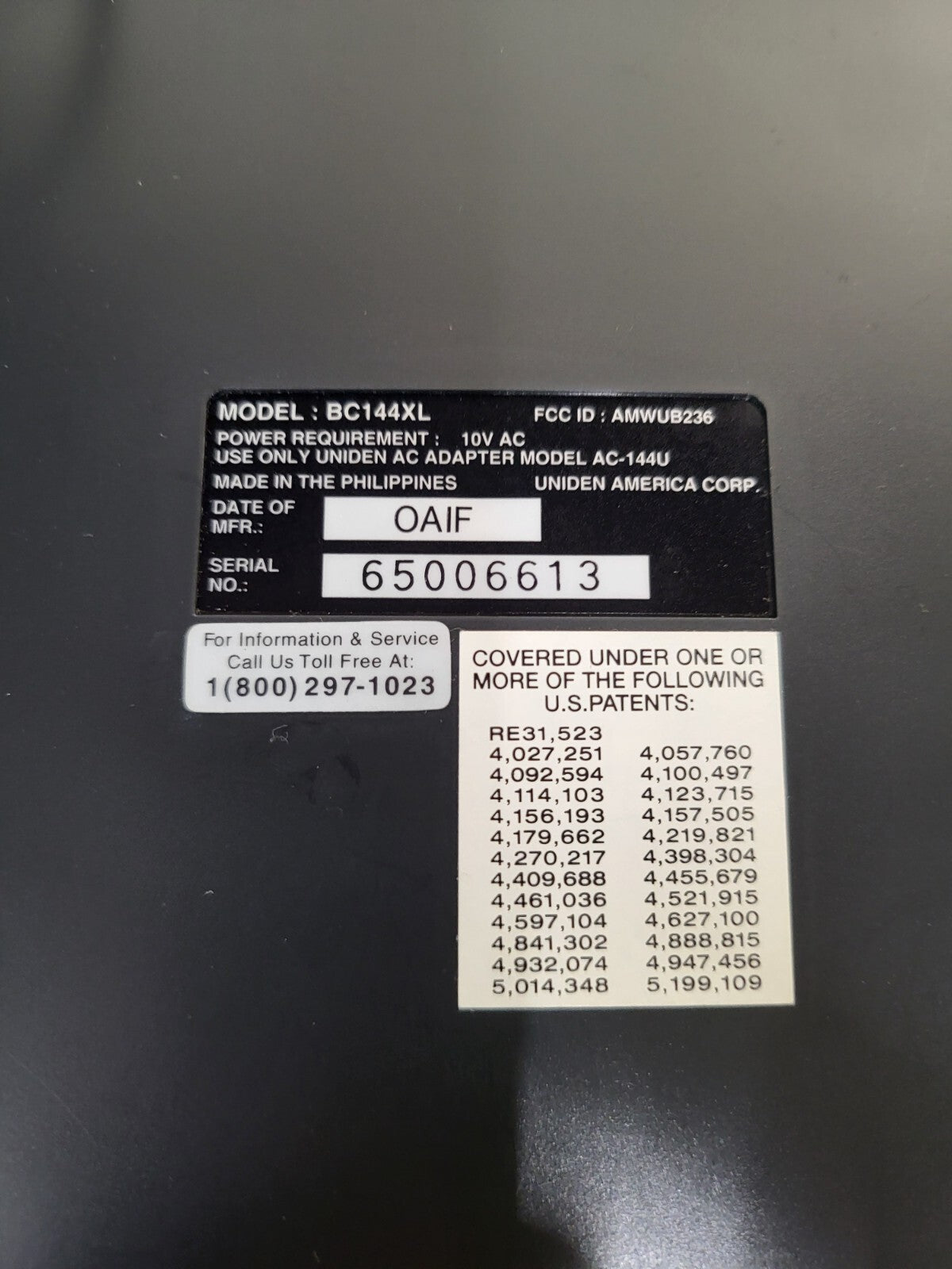 Uniden Bearcat 16 Channel 10 Band Programmable Scanning BC144XL