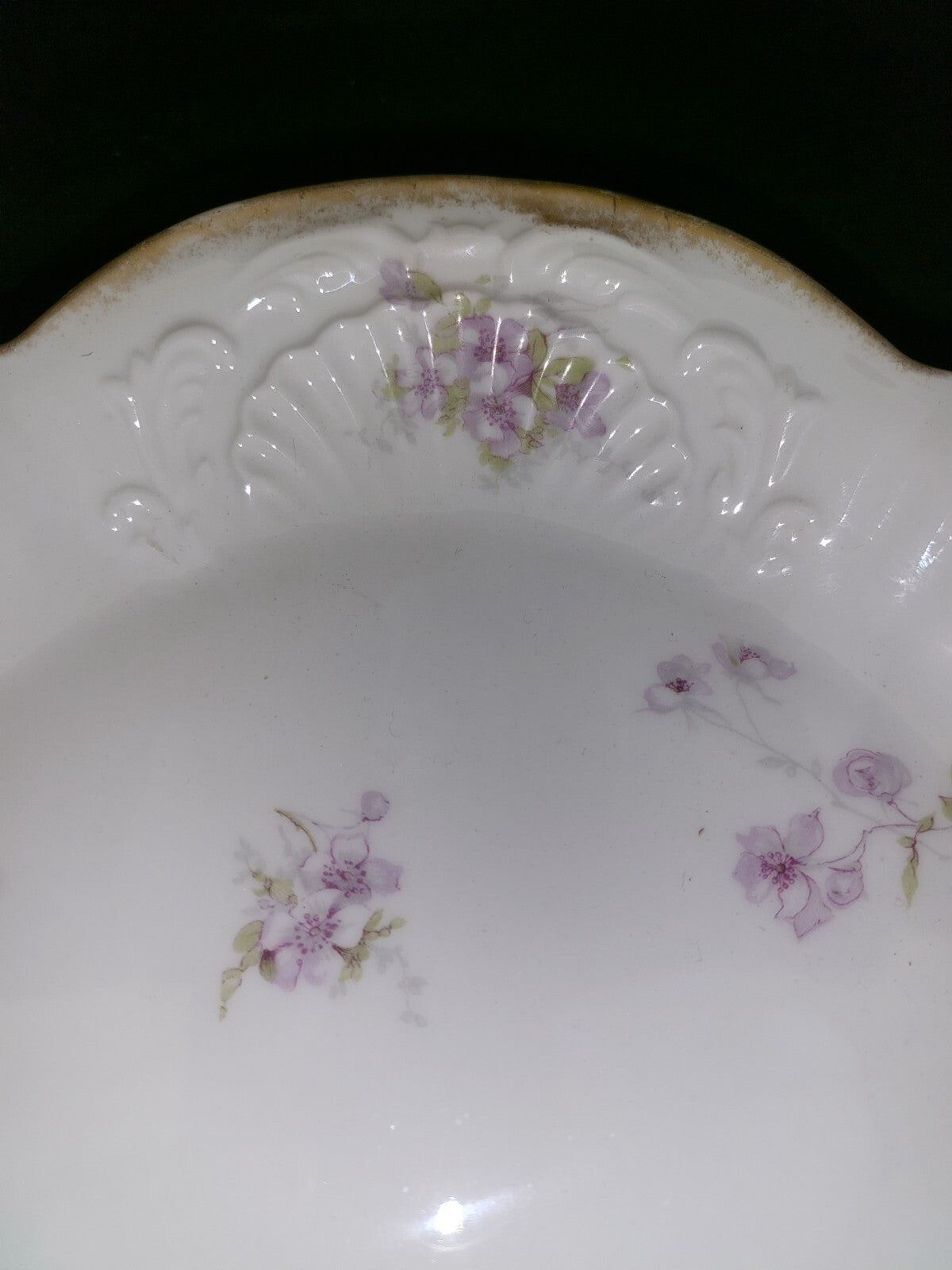 Vintage Theodore Haviland Limoges Schleiger Platter Purple Floral Design 16 x 11