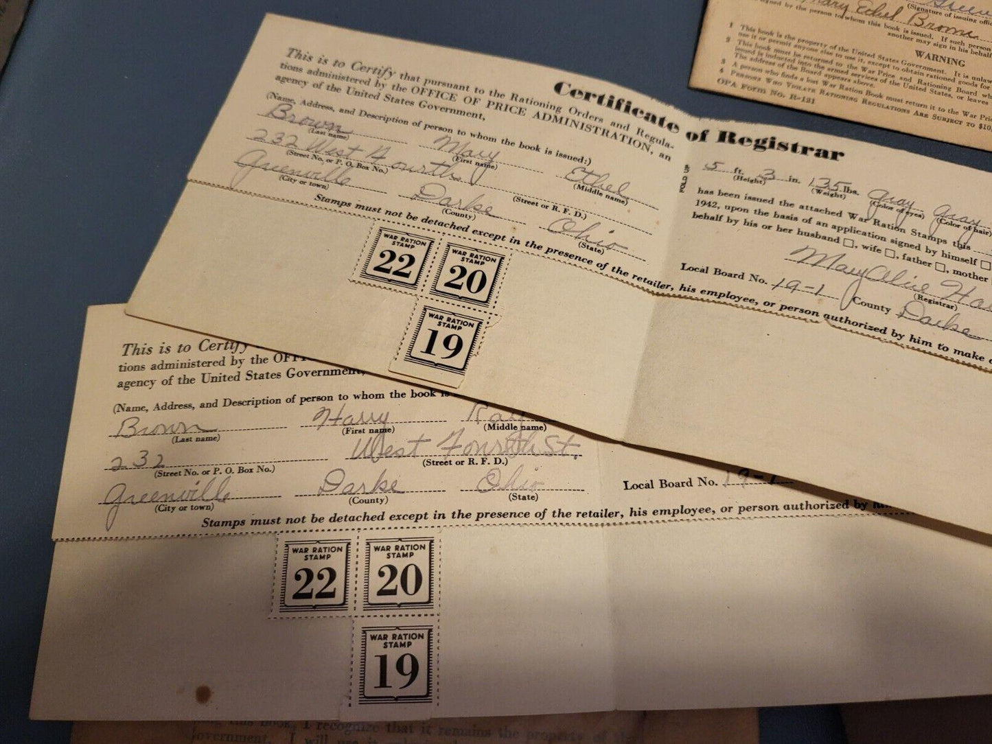 Ration Book & Token Holder Portfolio WWII Stamps Books Tokens