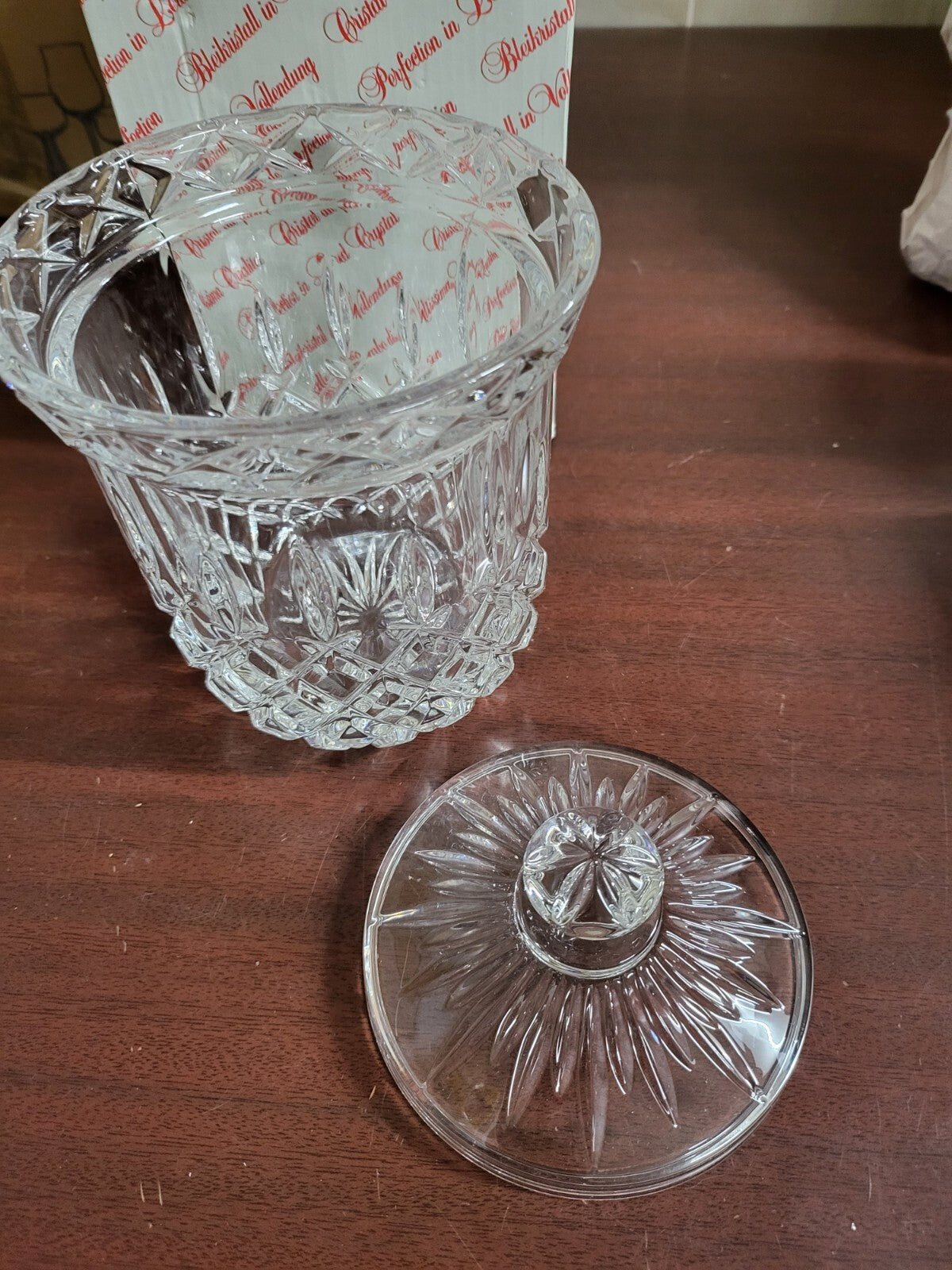 Nachtmann King Edward Crystal Cookie Jar 5.5"H + Lid Bisquitbehaelter #4179