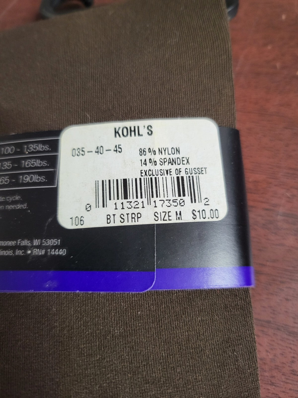Tights Panty Hose BROWN Apt 9 Control Top MEDIUM