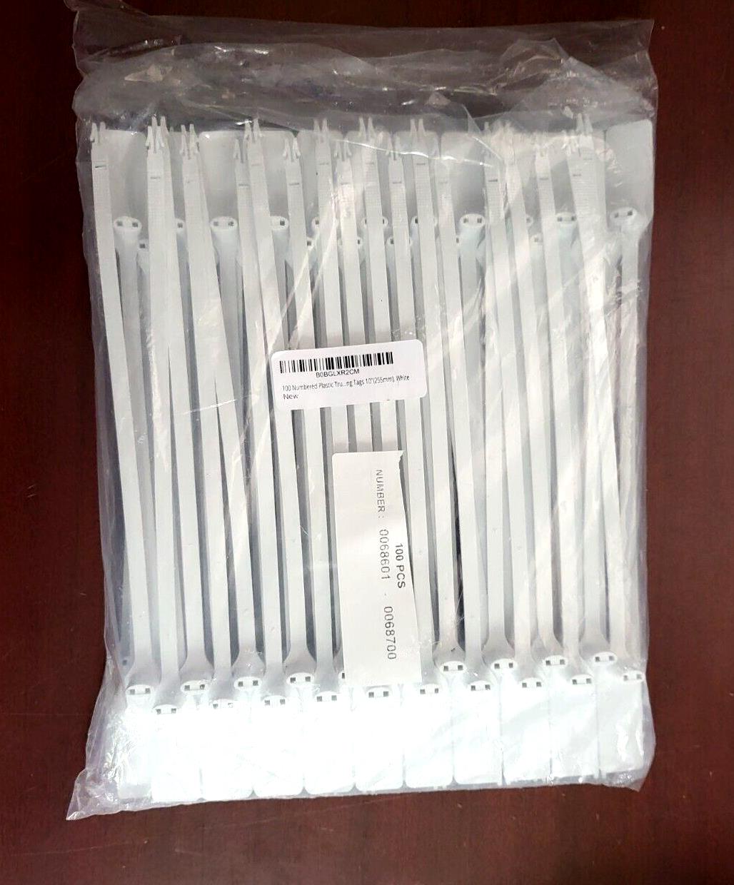 100 Plastic Numbered Security Tags Truck Number Seals 9" Tamper Proof