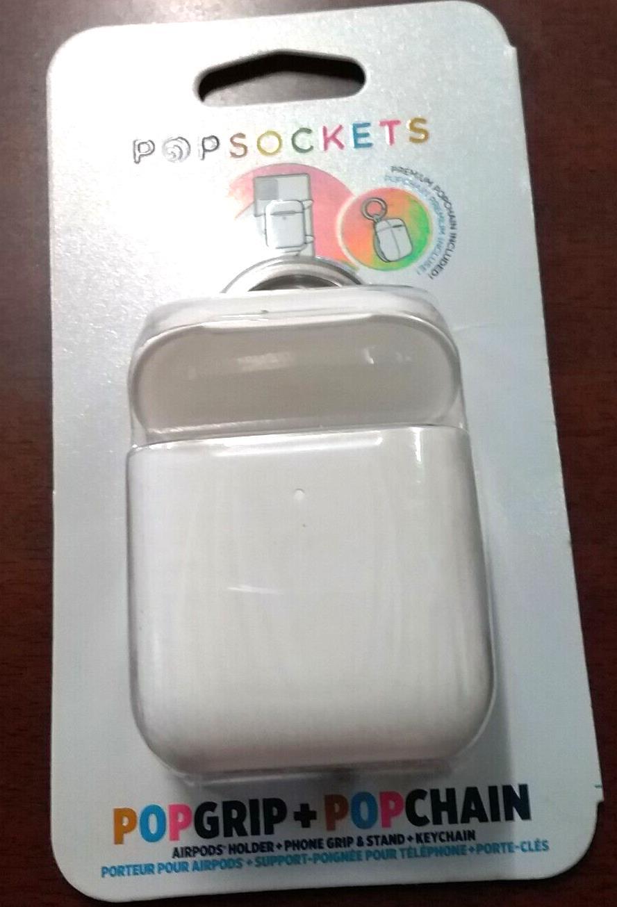 Pop sockets Airpod Holder Pop Grip & Pop Chain Combo - White NWT