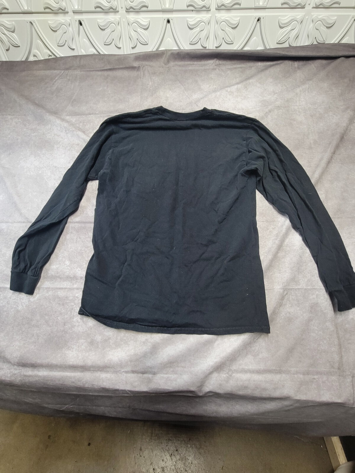 Gildan Tee Shirt Boys Medium Black Minecraft Sculk Long Sleeve Heavy Cotton