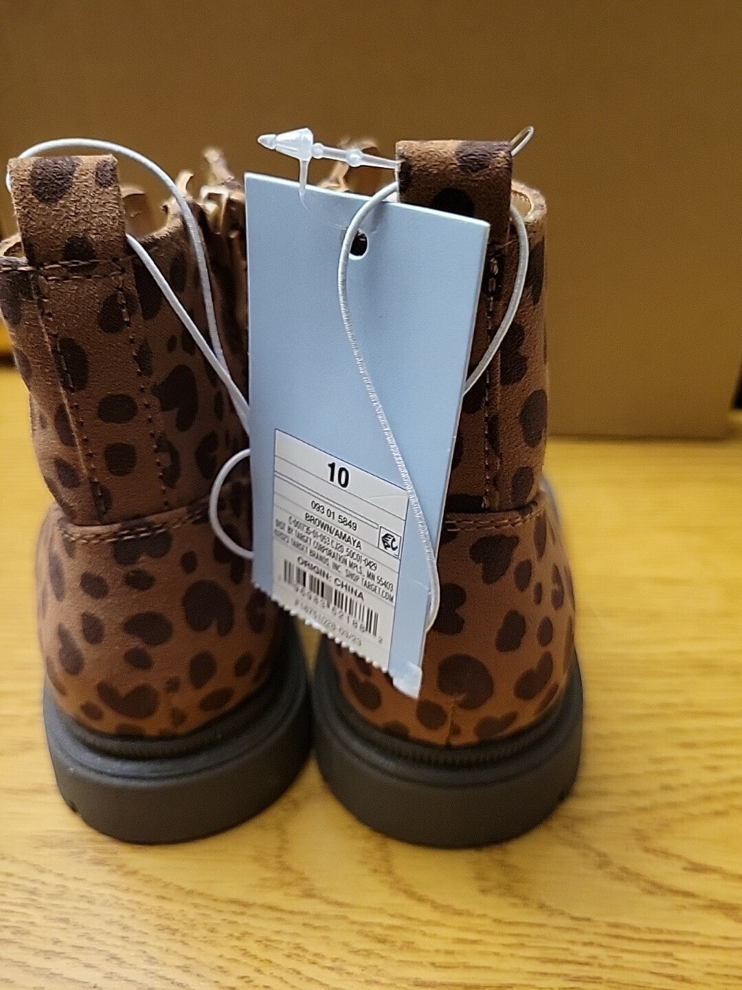 Cat & Jack Girls Size 10 Boots leopard Print