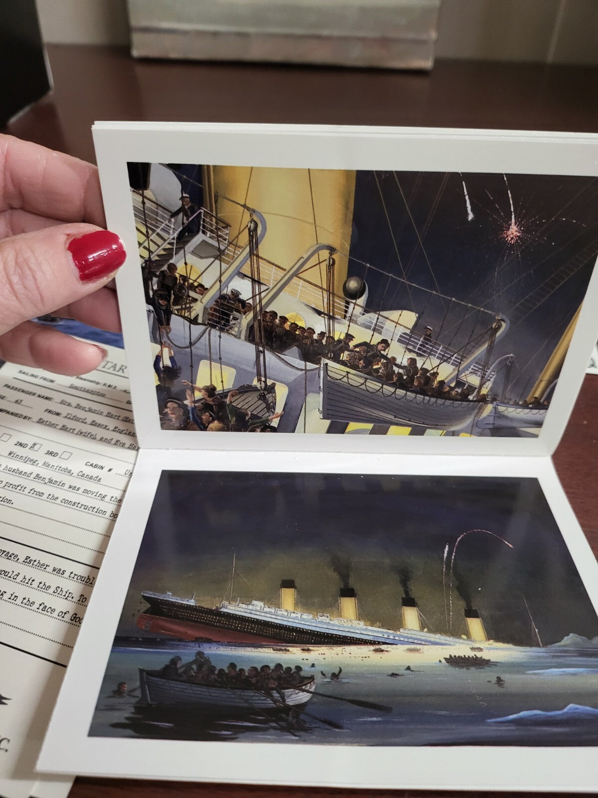 Titanic Paintings Cards 6 by J Batchelor + Ticket, Boarding Pass, Postcard #205