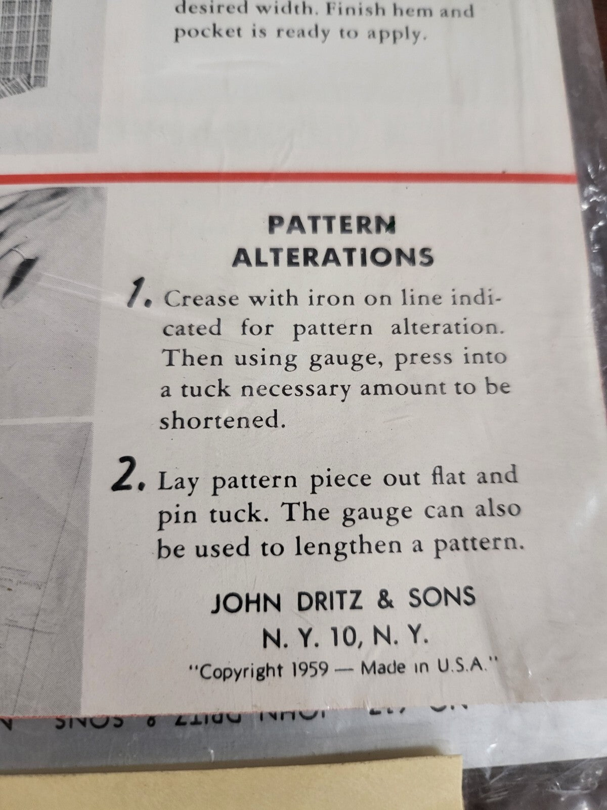 Dritz Ezy-Hem Gauge Sewing Repairs Alterations Patterns MORE NIP