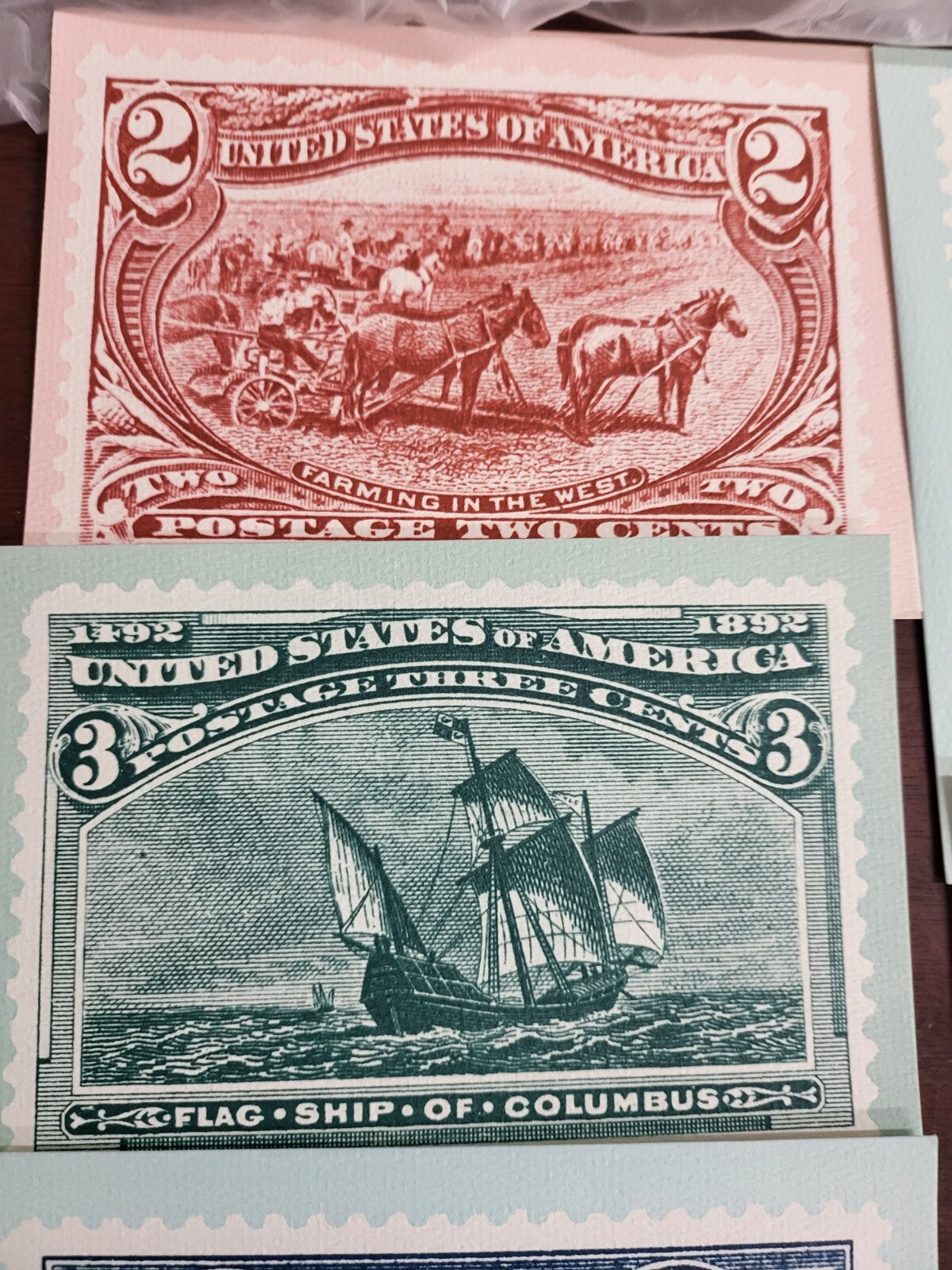 Greeting Cards US Postage Stamp Images 12 ct + Envelopes NOS 6.5-6.75 x 5"
