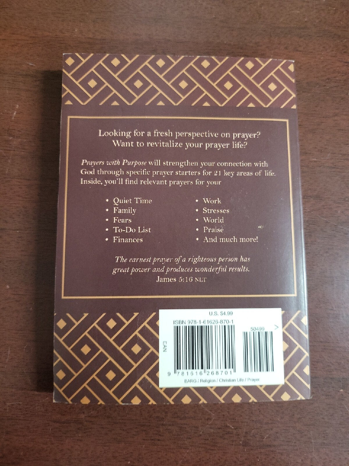 Book - Prayers with Purpose (2012, Paperback) #2803
