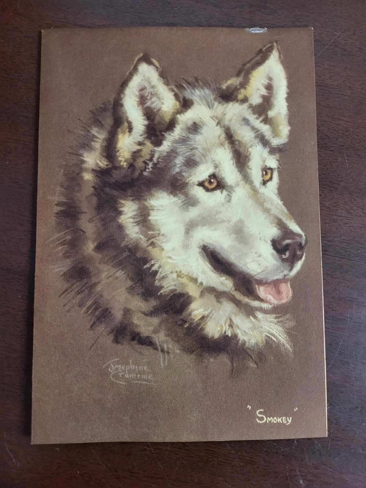 1940s Josephine Crumrine Lithography SMOKEY Alaska Steamship Co Menu 5.5 x 8"