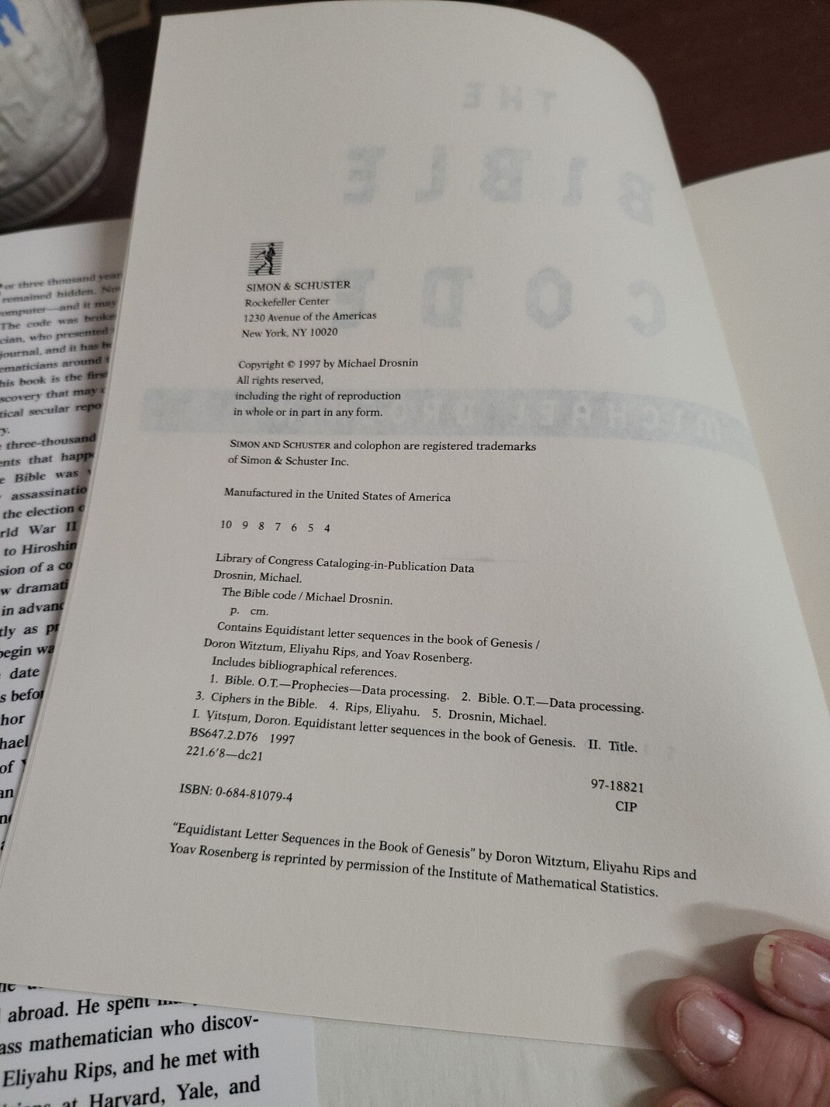 Book - The Bible Code by Michael Drosnin #2826