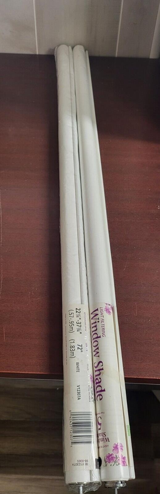2 - Light Filtering Solid Window Shade Roller Blind 36W x 72"L White NWT