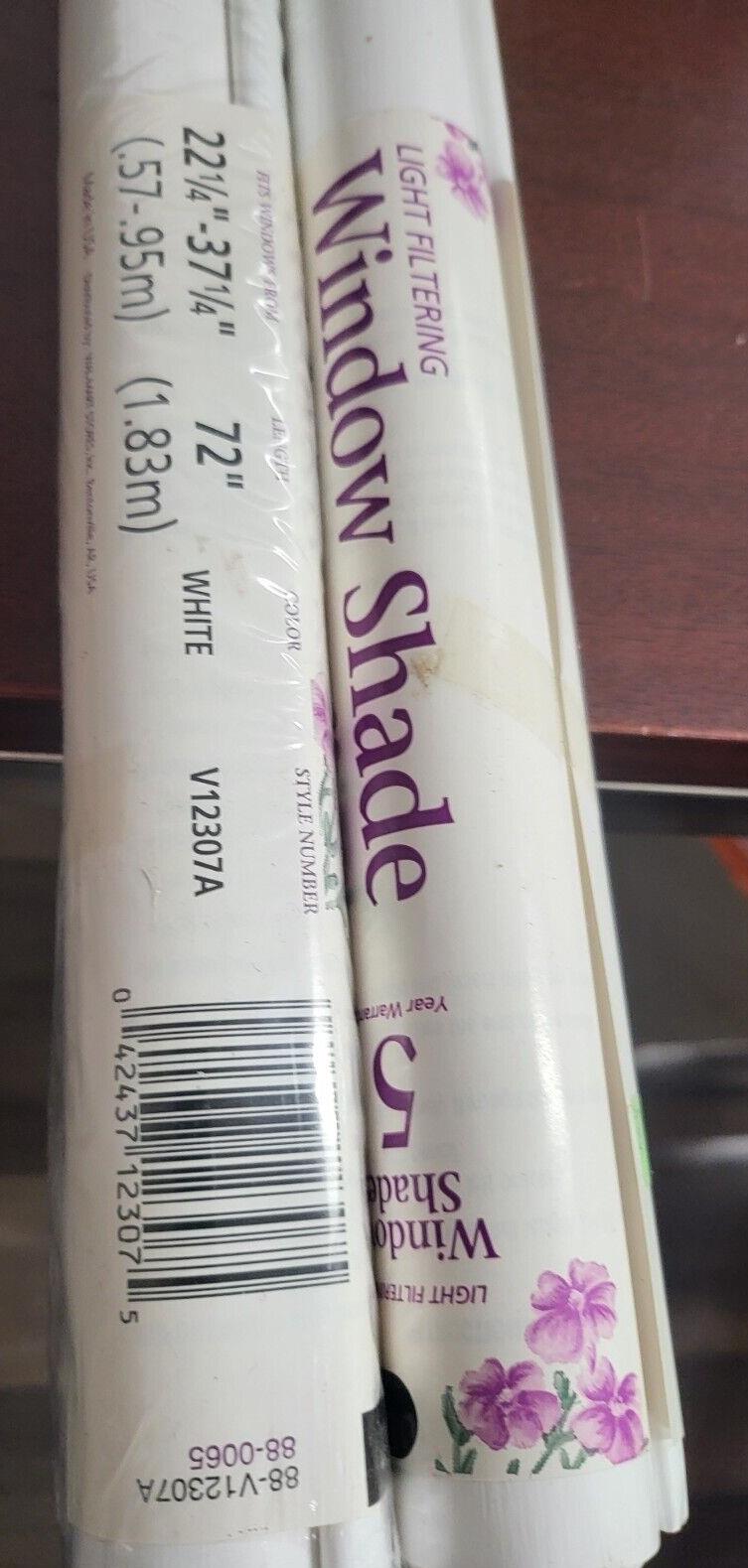 2 - Light Filtering Solid Window Shade Roller Blind 36W x 72"L White NWT
