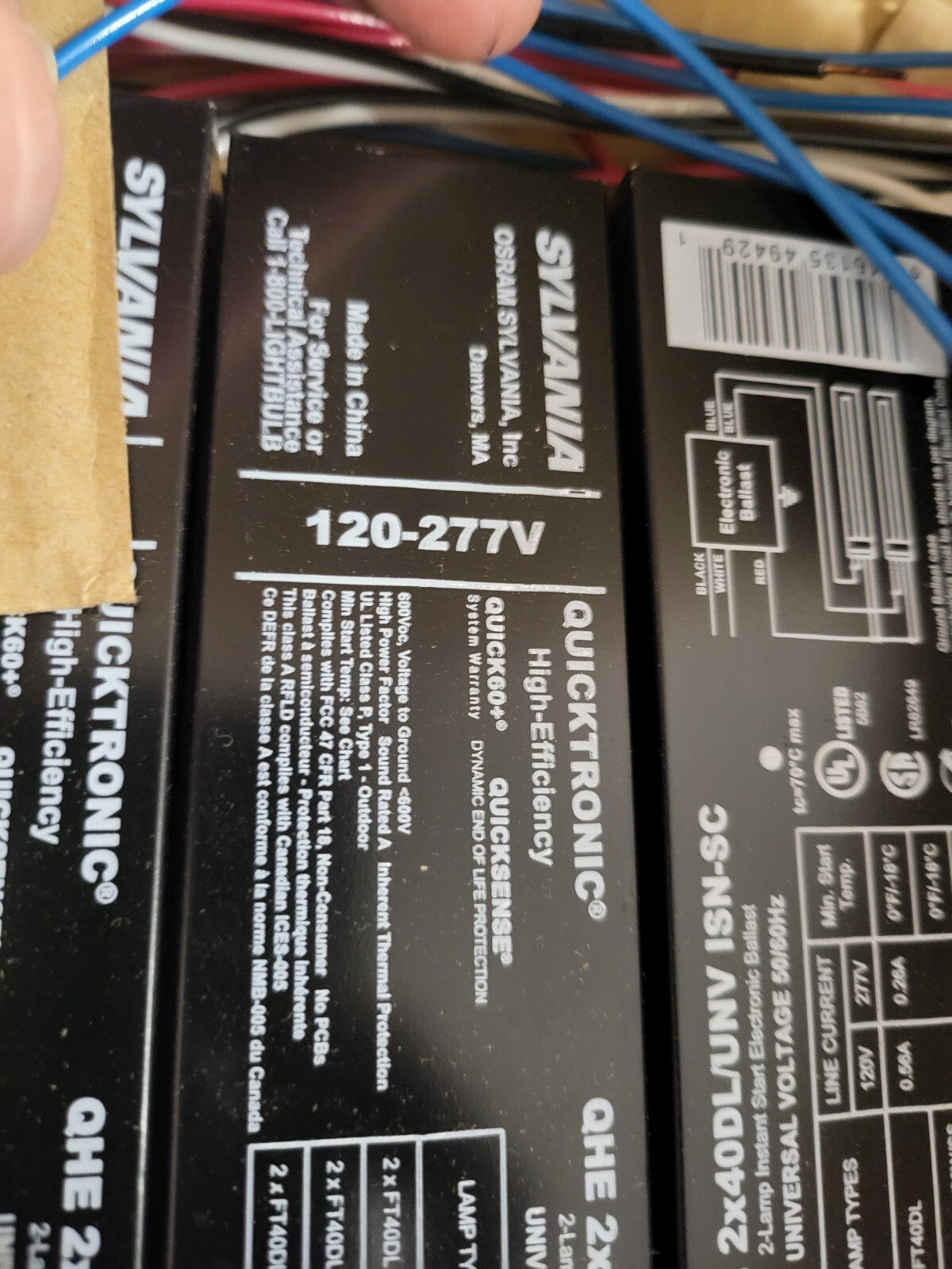 Sylvania Ballast QHE2X40DL UNV ISN-SC Quicktronic 120-277V 10 count Case Box