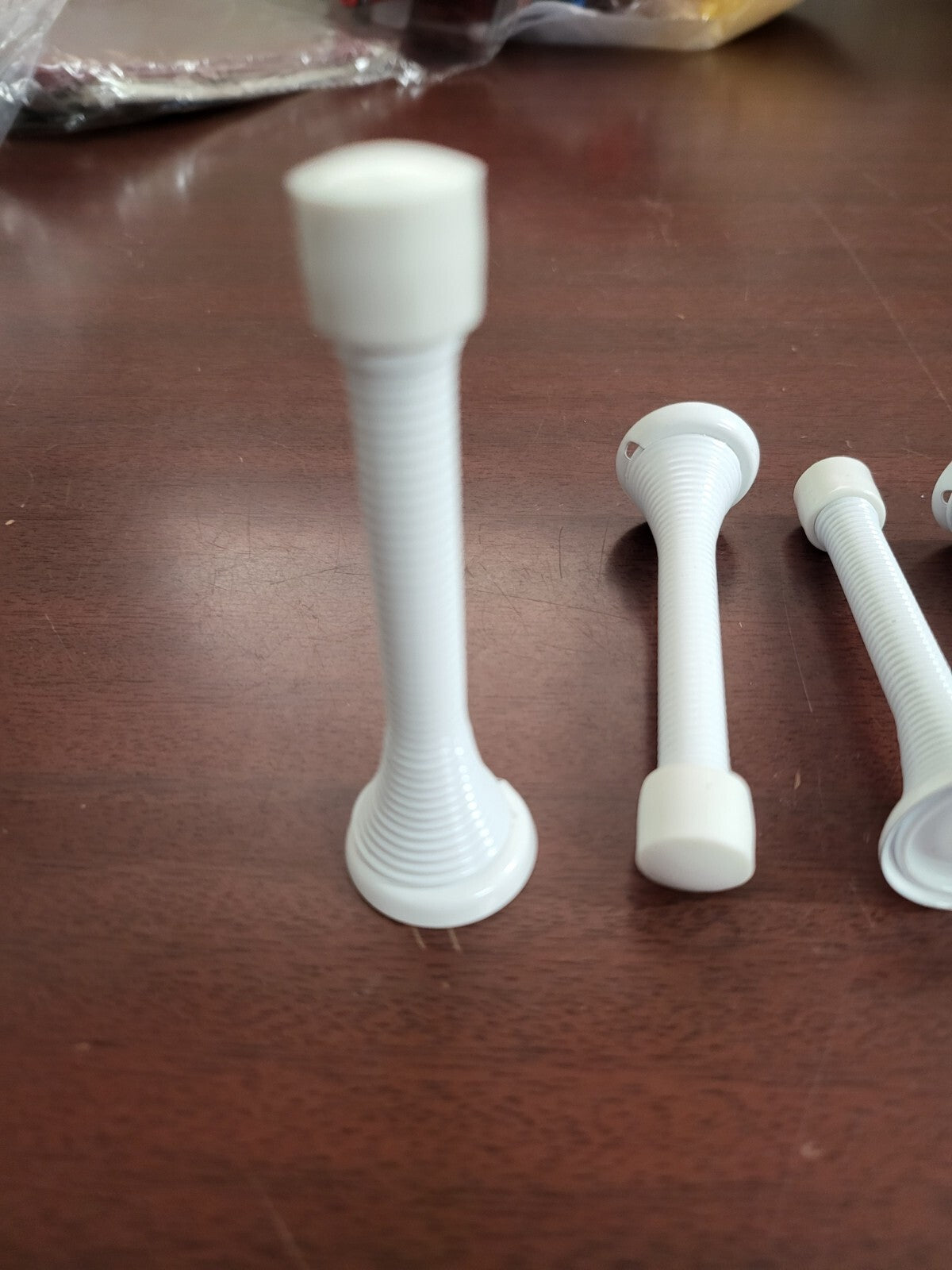 6 Spring Door Stops White 3.25" Rubber Tip incl Hardware Kovosch