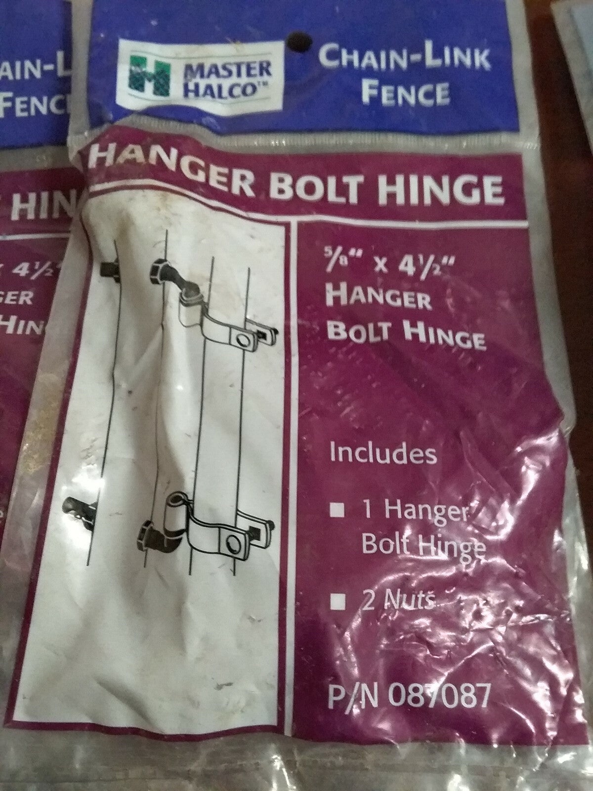 2 ct Chain Link Fence Hanger Bolt Hinge 5/8 x 4.5" NIP Master Halco