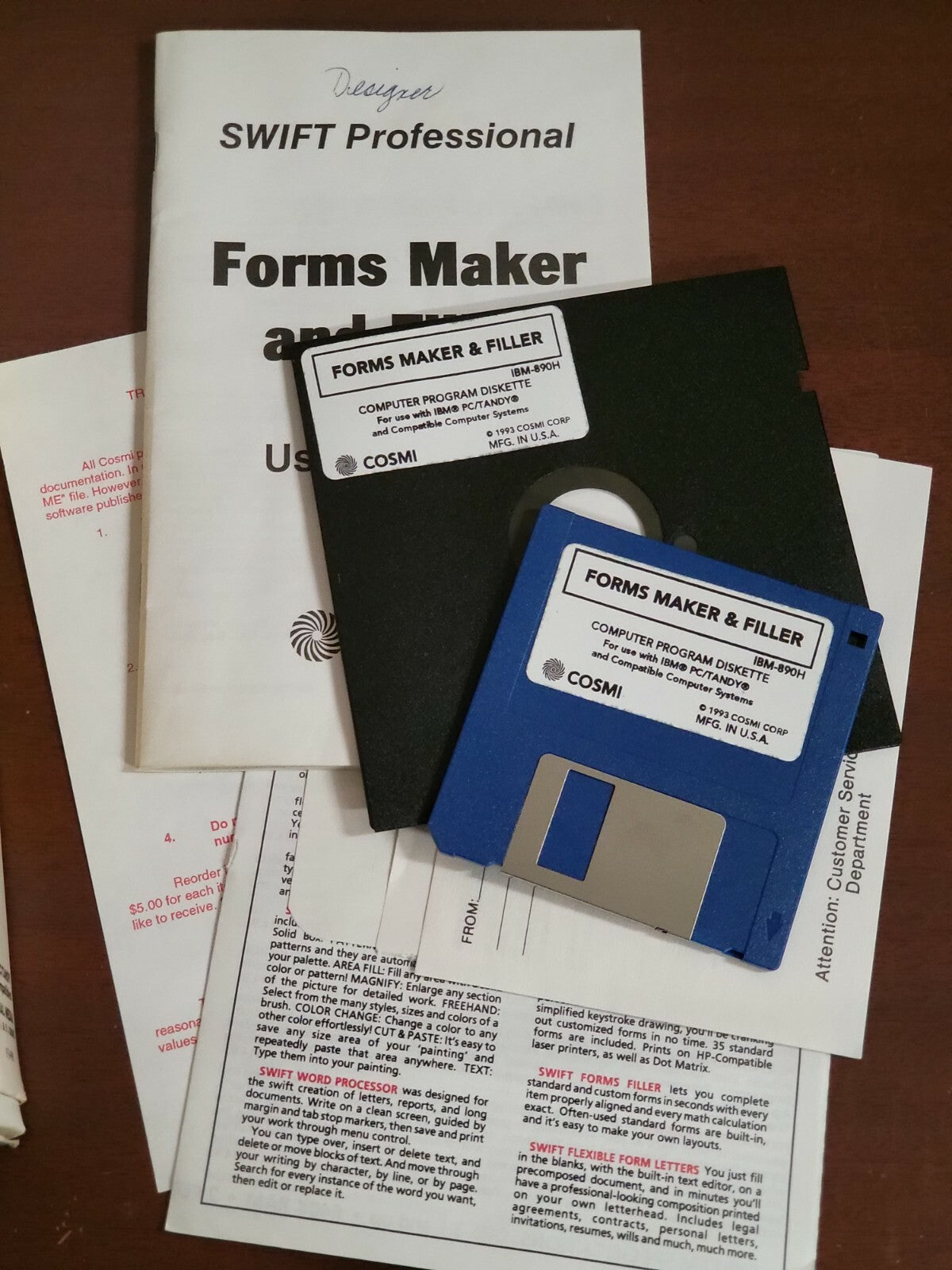 Vintage Software 1993 Forms Maker & Filler 4.0 3.5 & 5.25" floppy disk in box