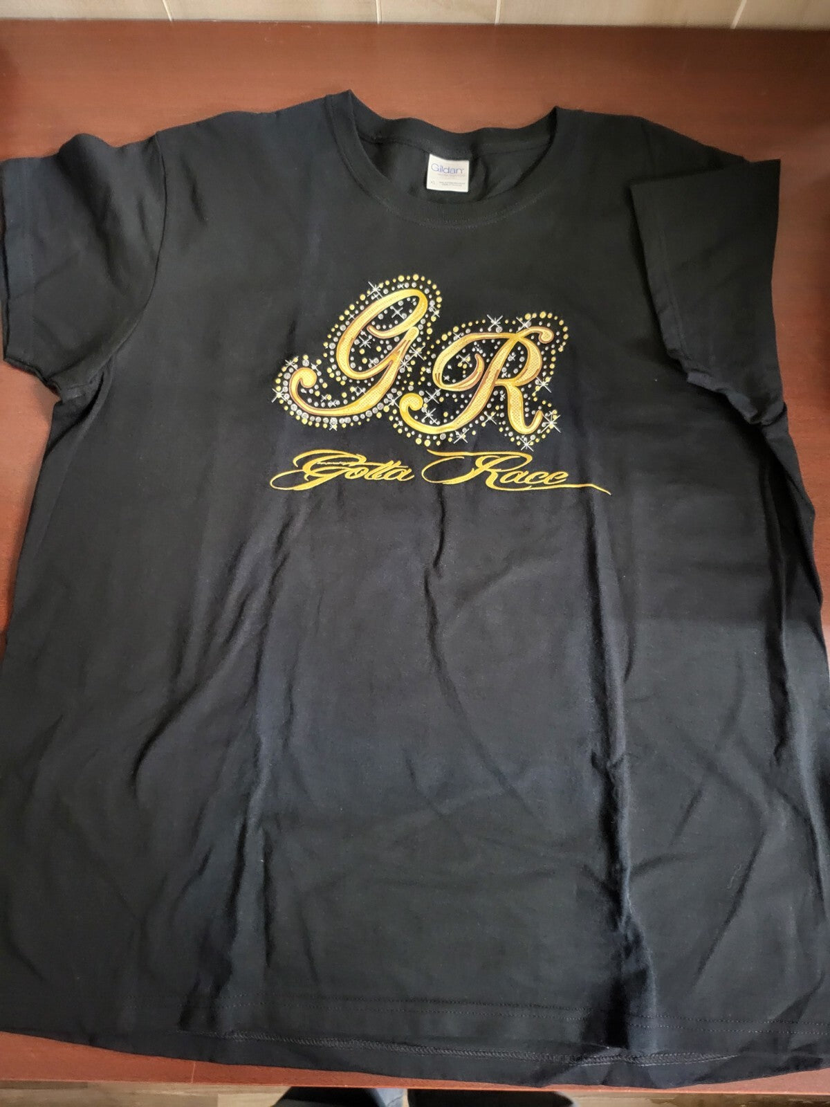 Ladies Racing T-Shirt GOTTA RACE Black XLARGE Ch 23" L26" Gildan