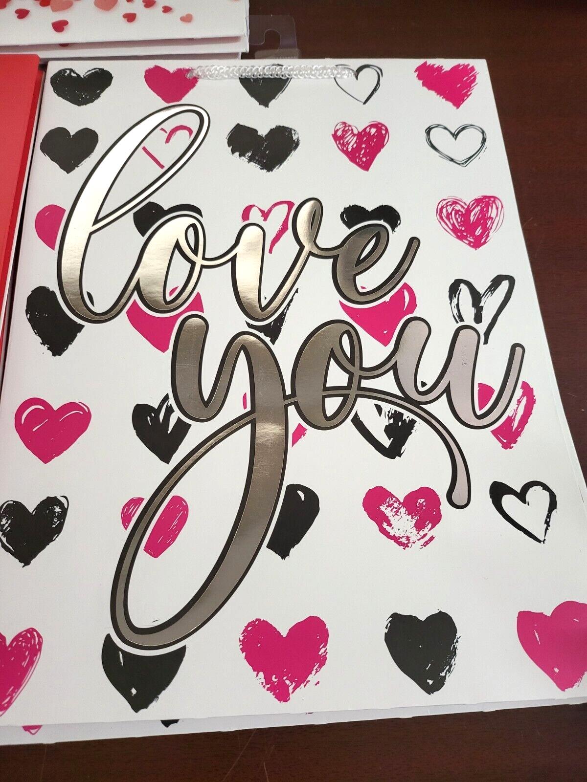 10 LOVE Gift Bags 12.5 x 9.5 x 5" Paperboard with Rope Handle Old East Main