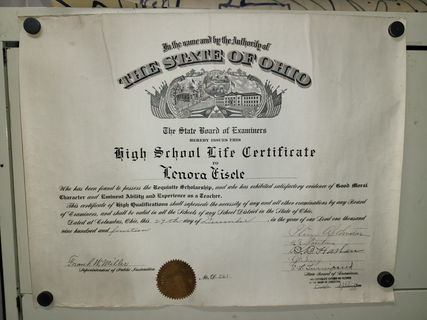 5 Antique Documents Lenora Eisele PA OH 1918 - 20 BOE US Treasury More