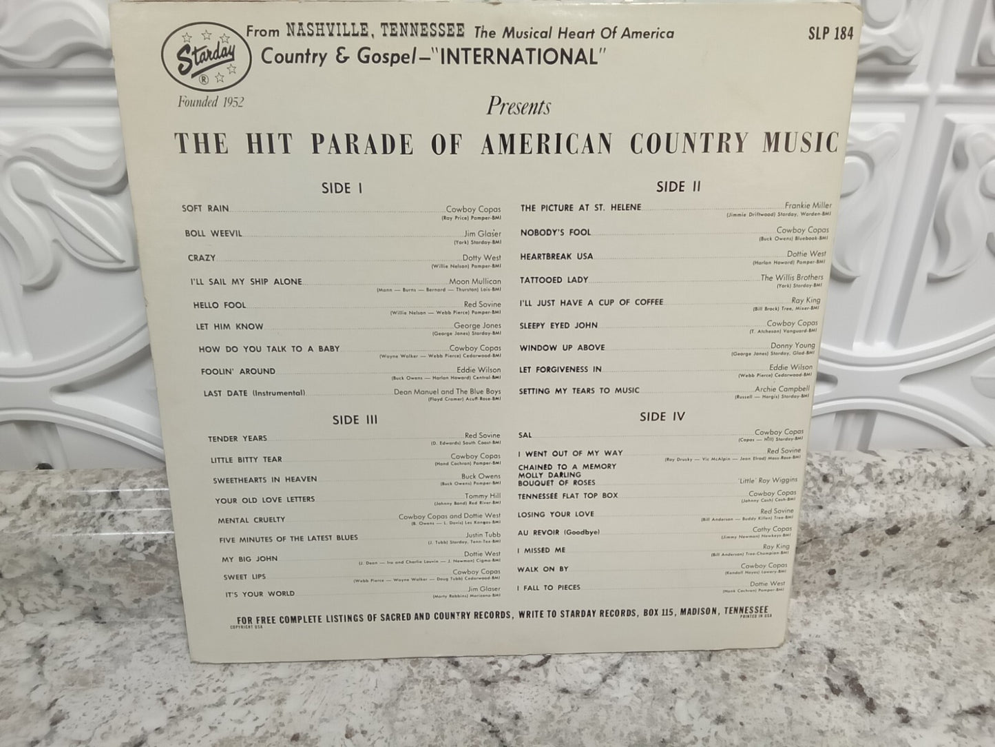 The Hit Parade of American Country Music Vinyl Record