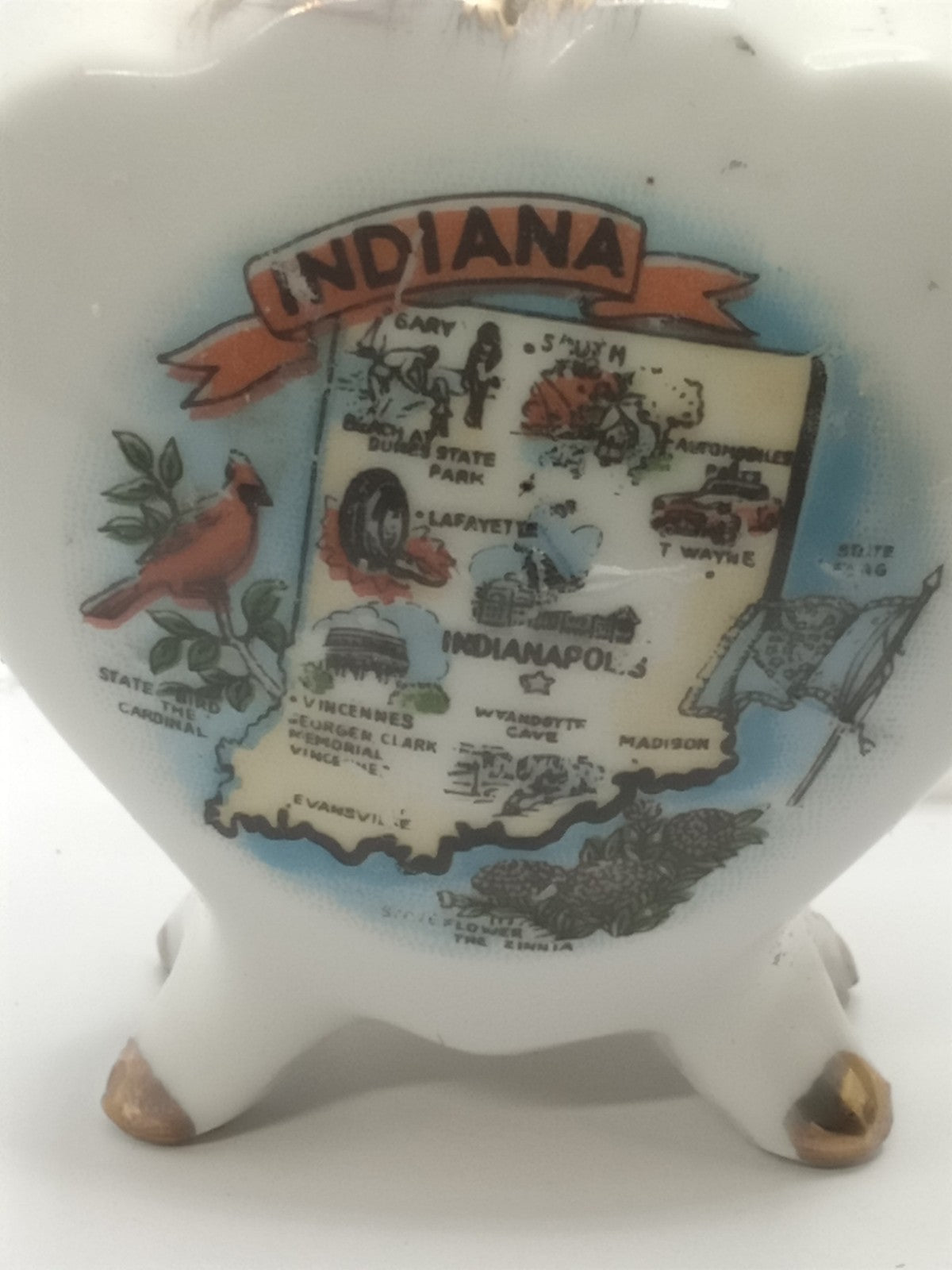 Vintage Indiana Souvenir Collectable Mini Vase Toothpick Holder