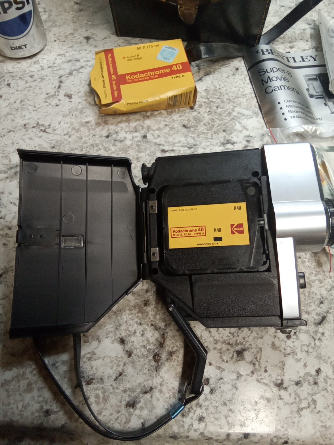Vintage Bentley Super 8 B-3 Movie Camera Untested With Manual And Original Paper