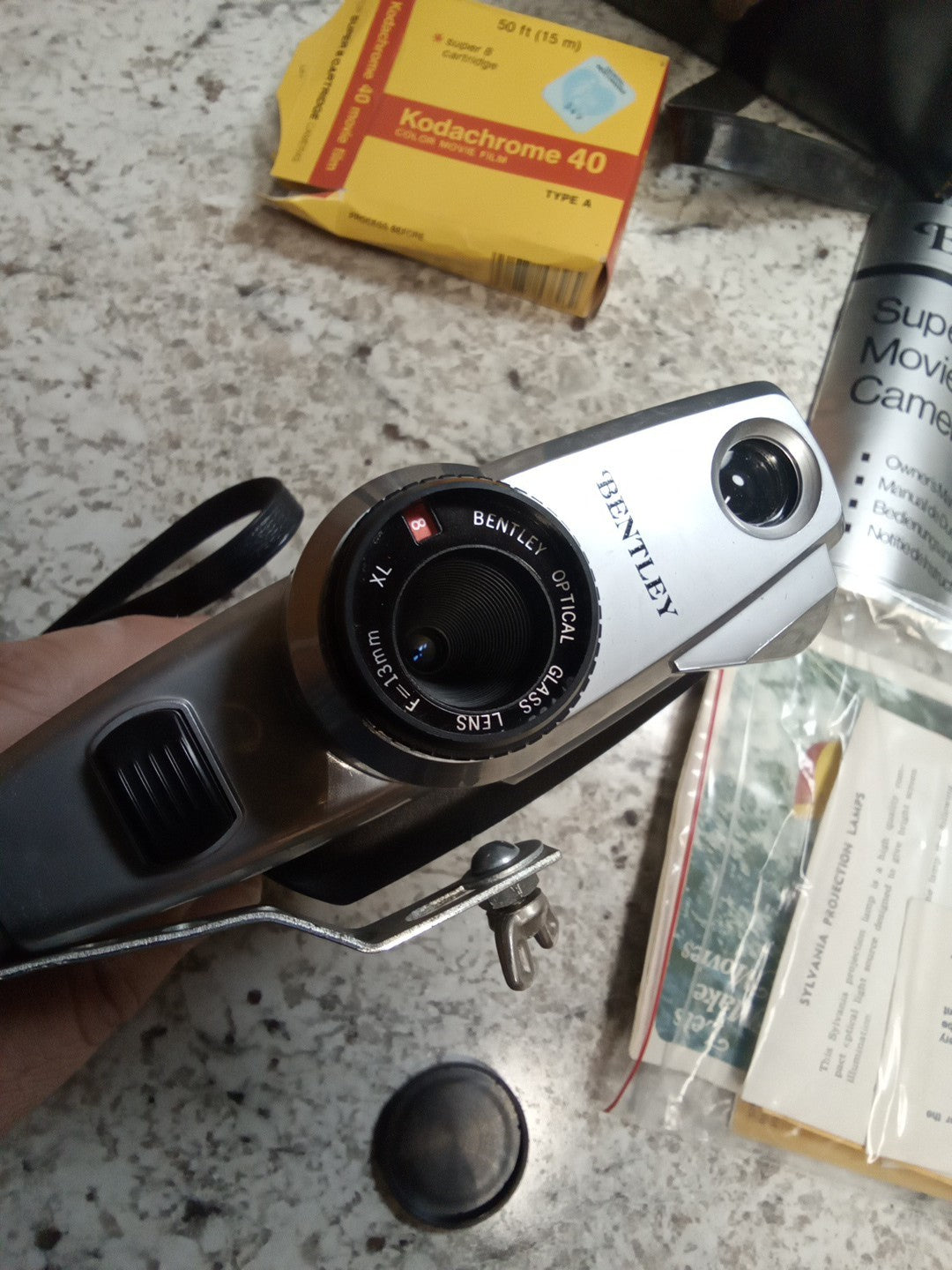 Vintage Bentley Super 8 B-3 Movie Camera Untested With Manual And Original Paper